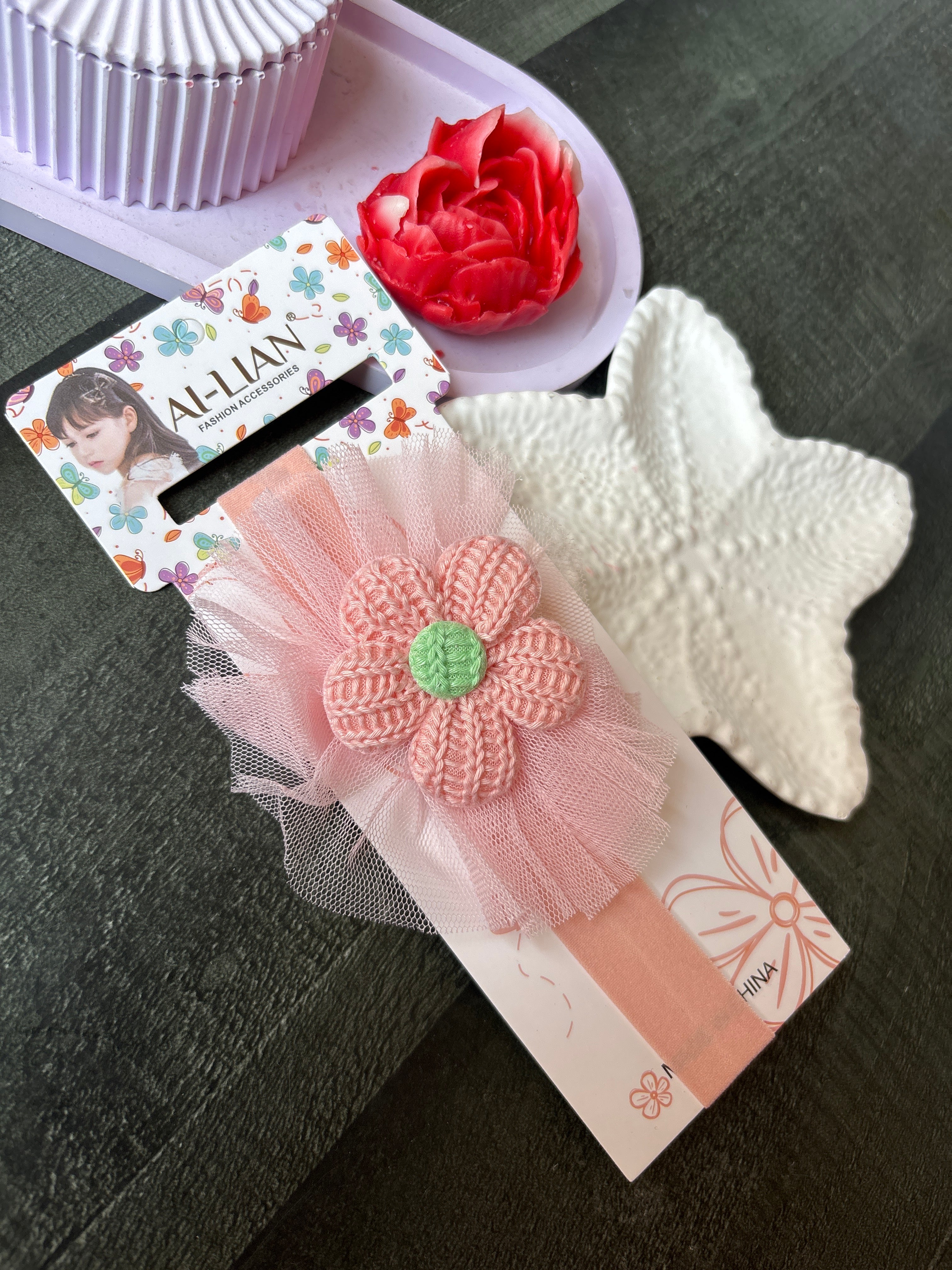 Floral Princess Hairband Baby Pink