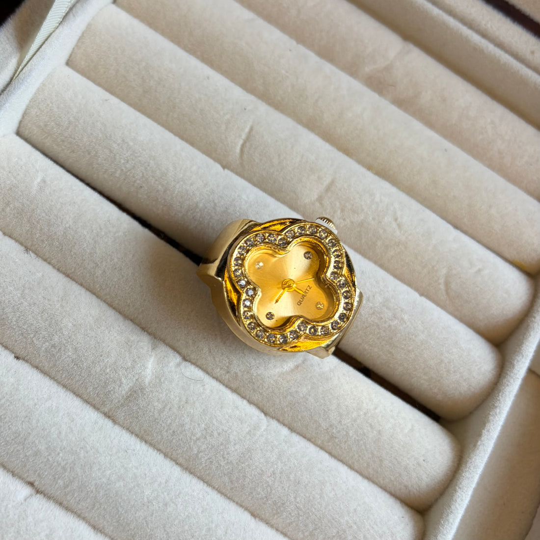 Golden Bloom Ring Watch