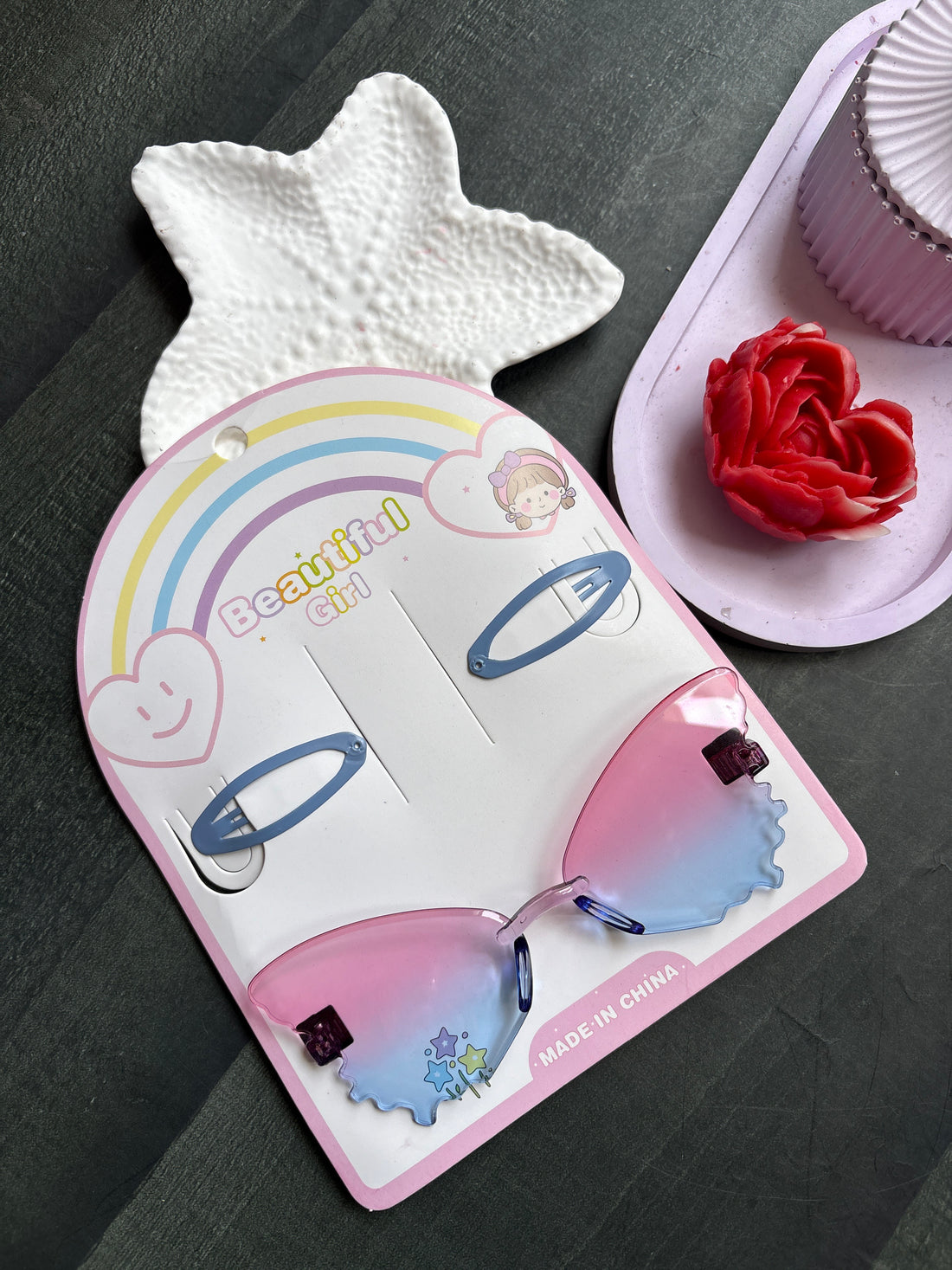 Butterfly Sunglasses & Hairclip Set