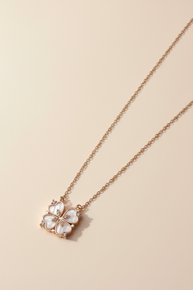 Floral Heart Folding Necklace