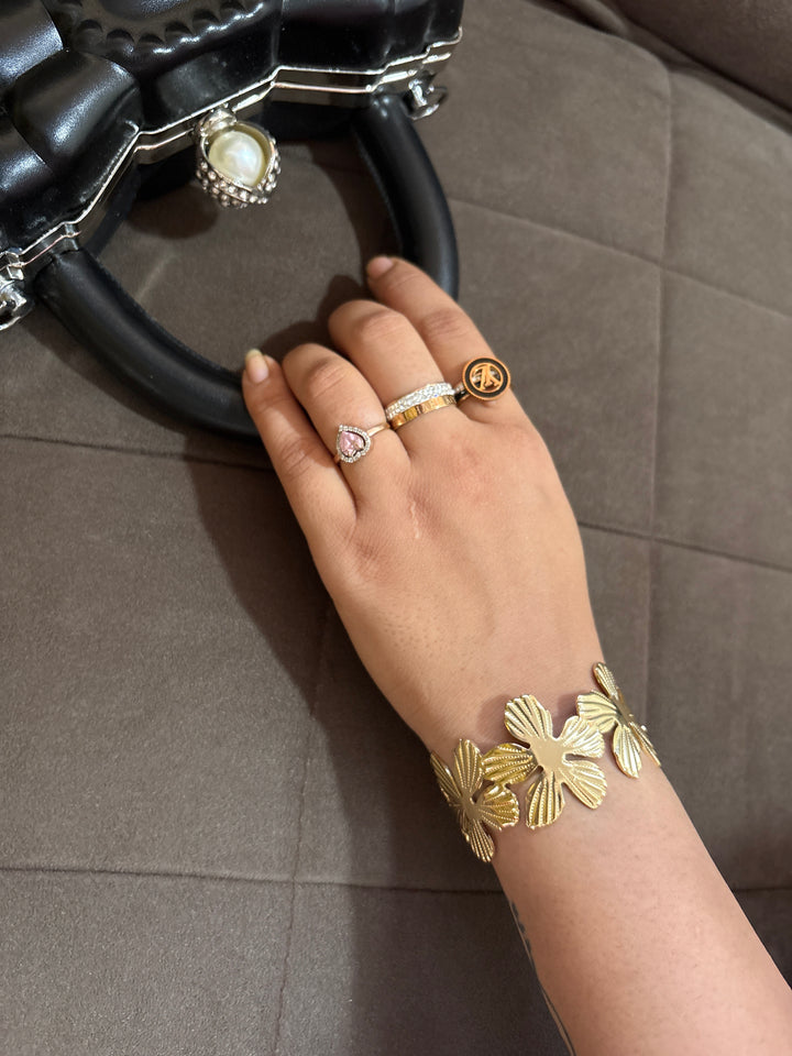 Golden Floral Handcuff