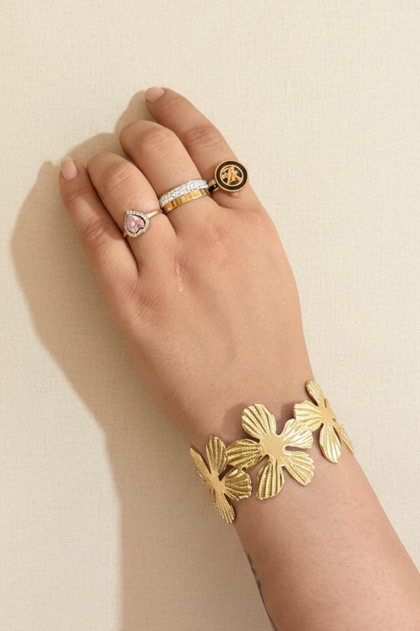 Golden Floral Handcuff