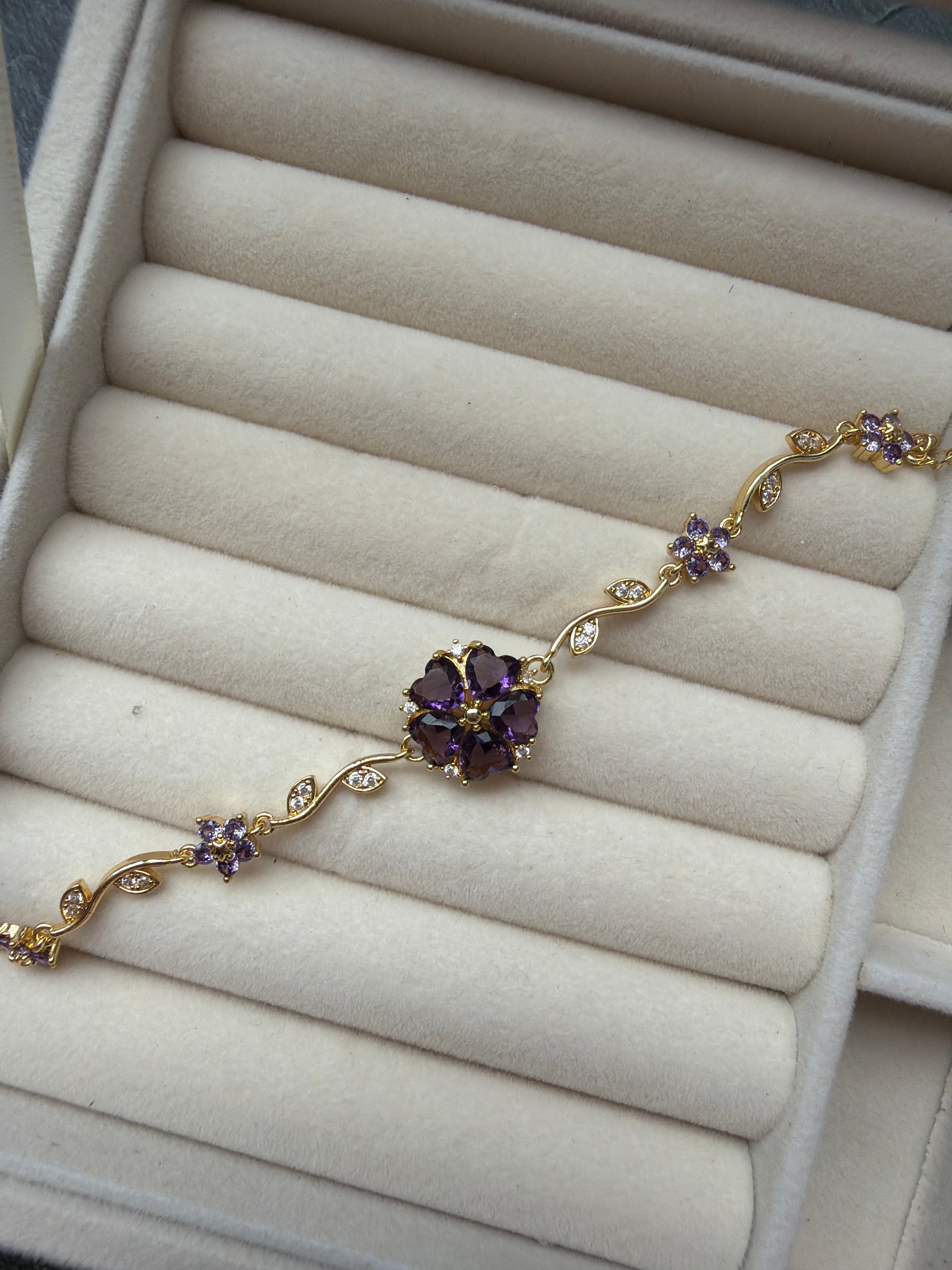 Purple Floral Bracelet