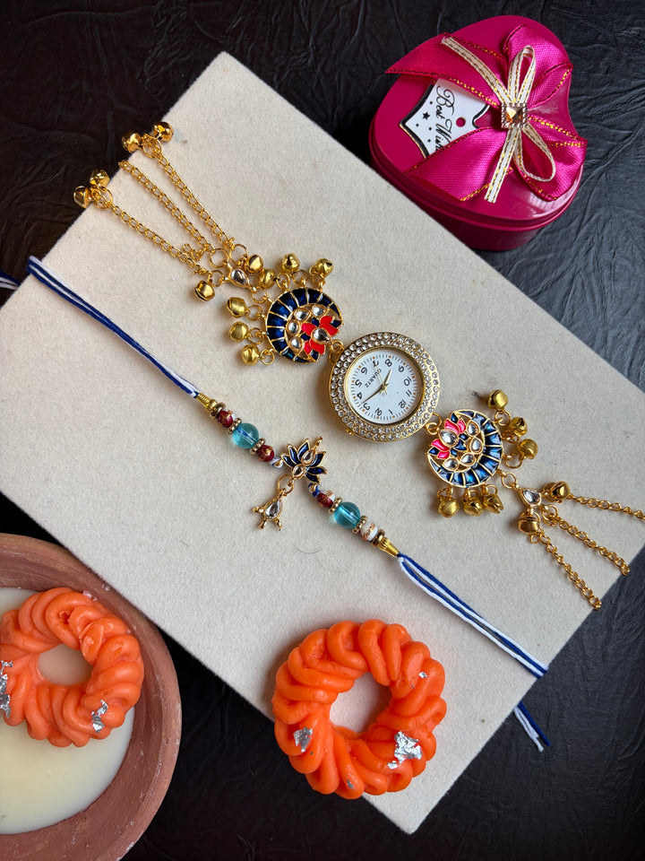 Neel Kamal Rakhi Combo with Kashmiri Watch