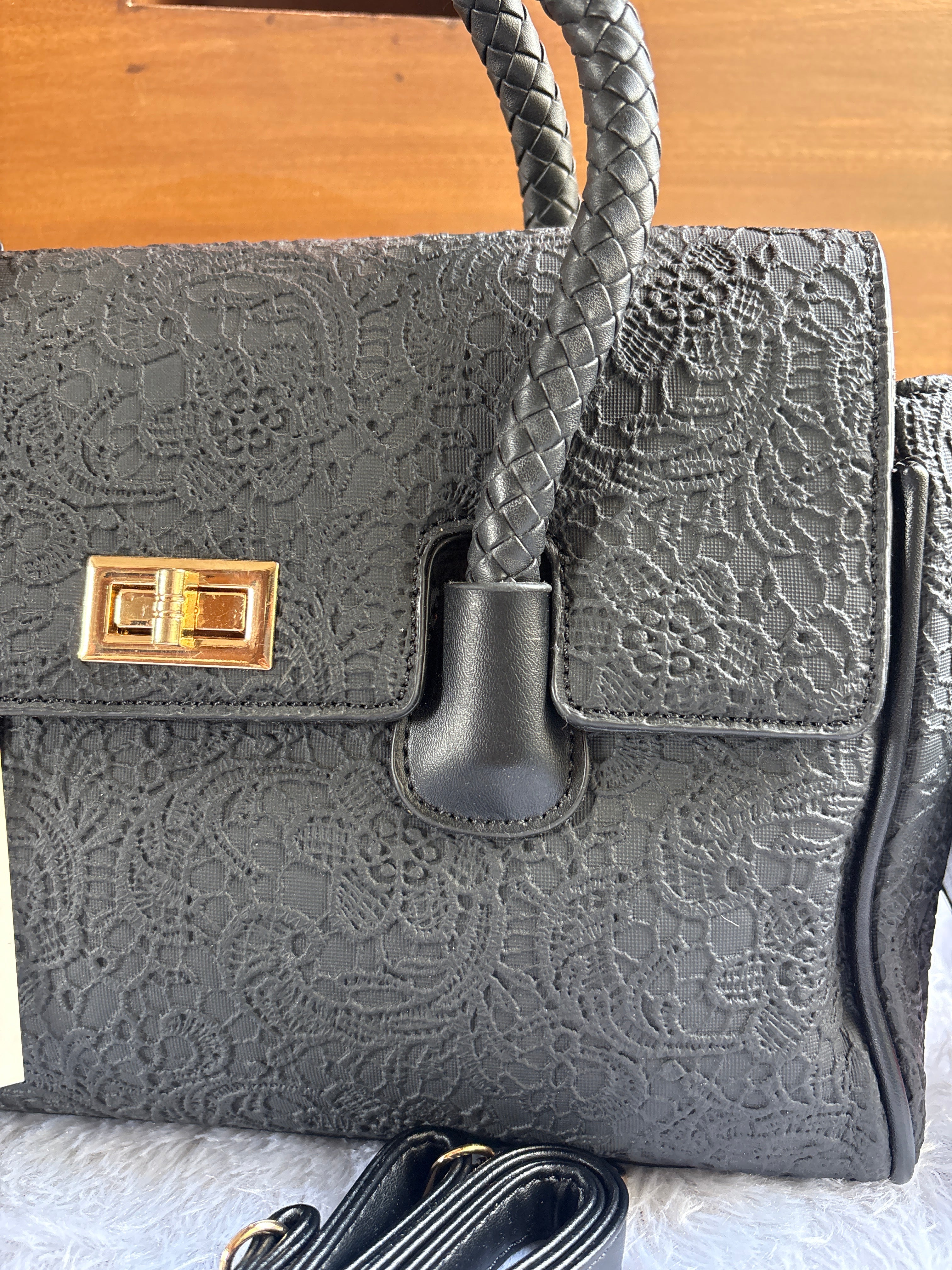 Midnight Flora Premium Handbag