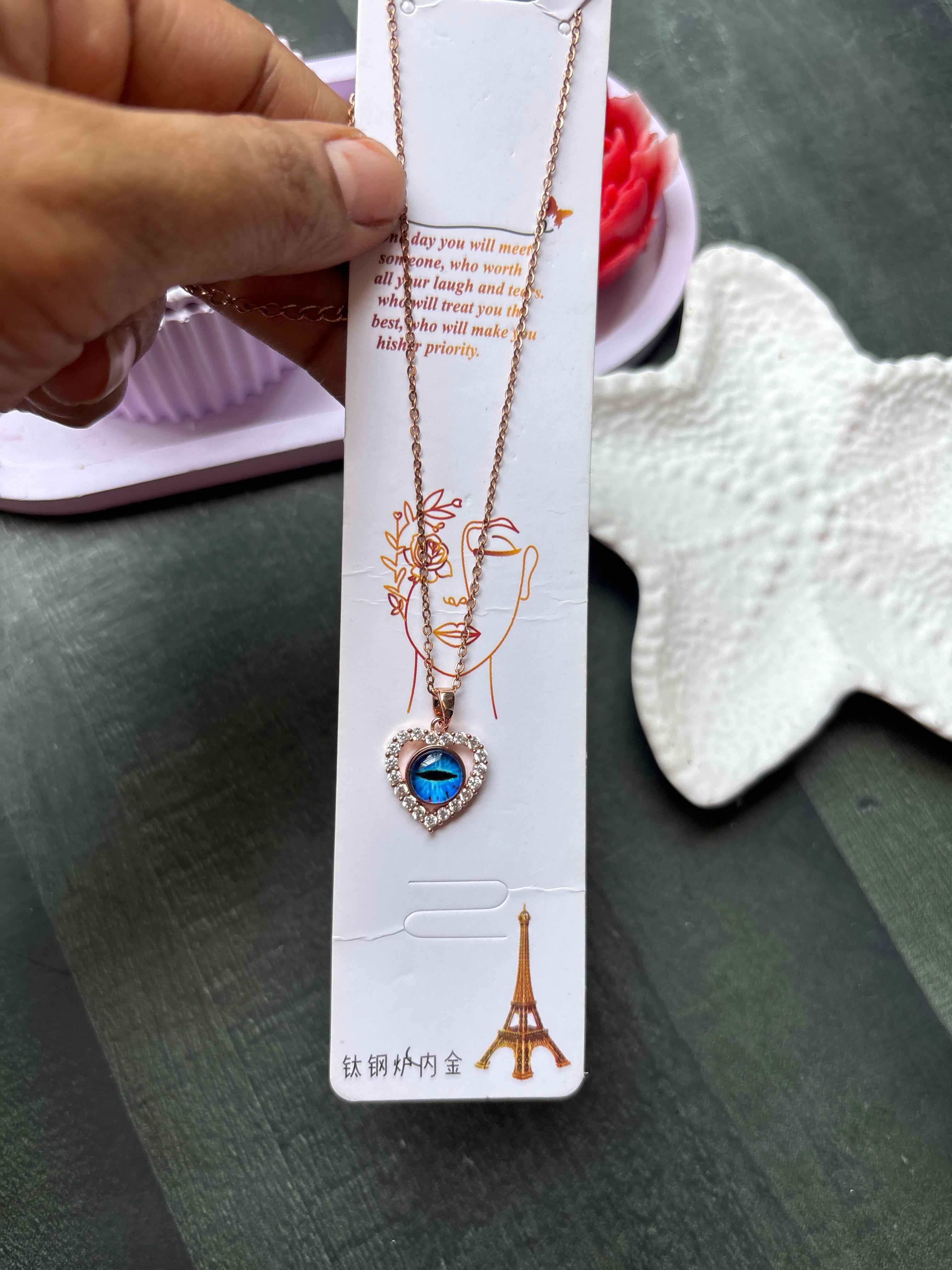 Evil eye Heart Necklace