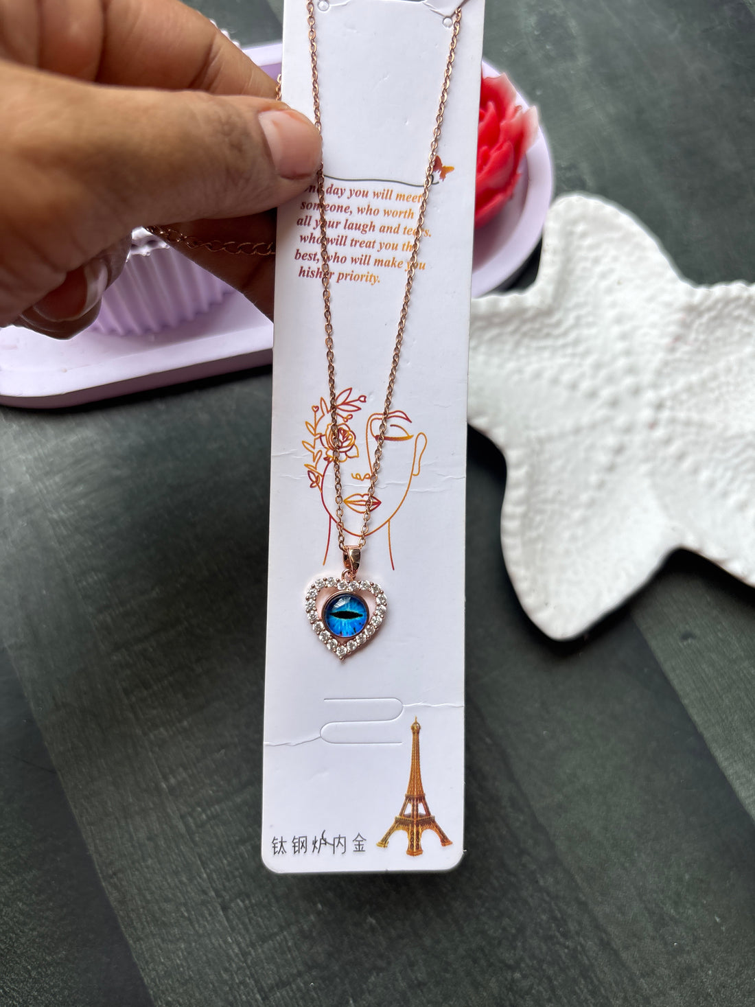 Evil eye Heart Necklace