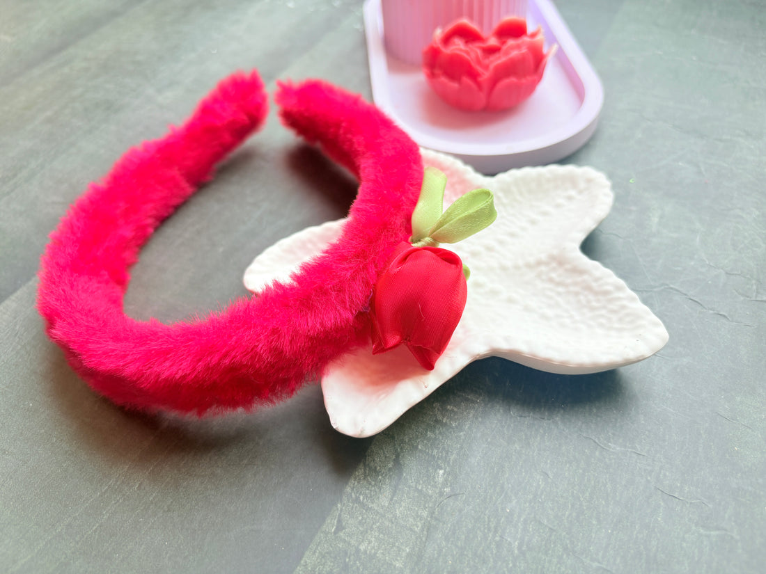 Tulip Bow Hairpin Red