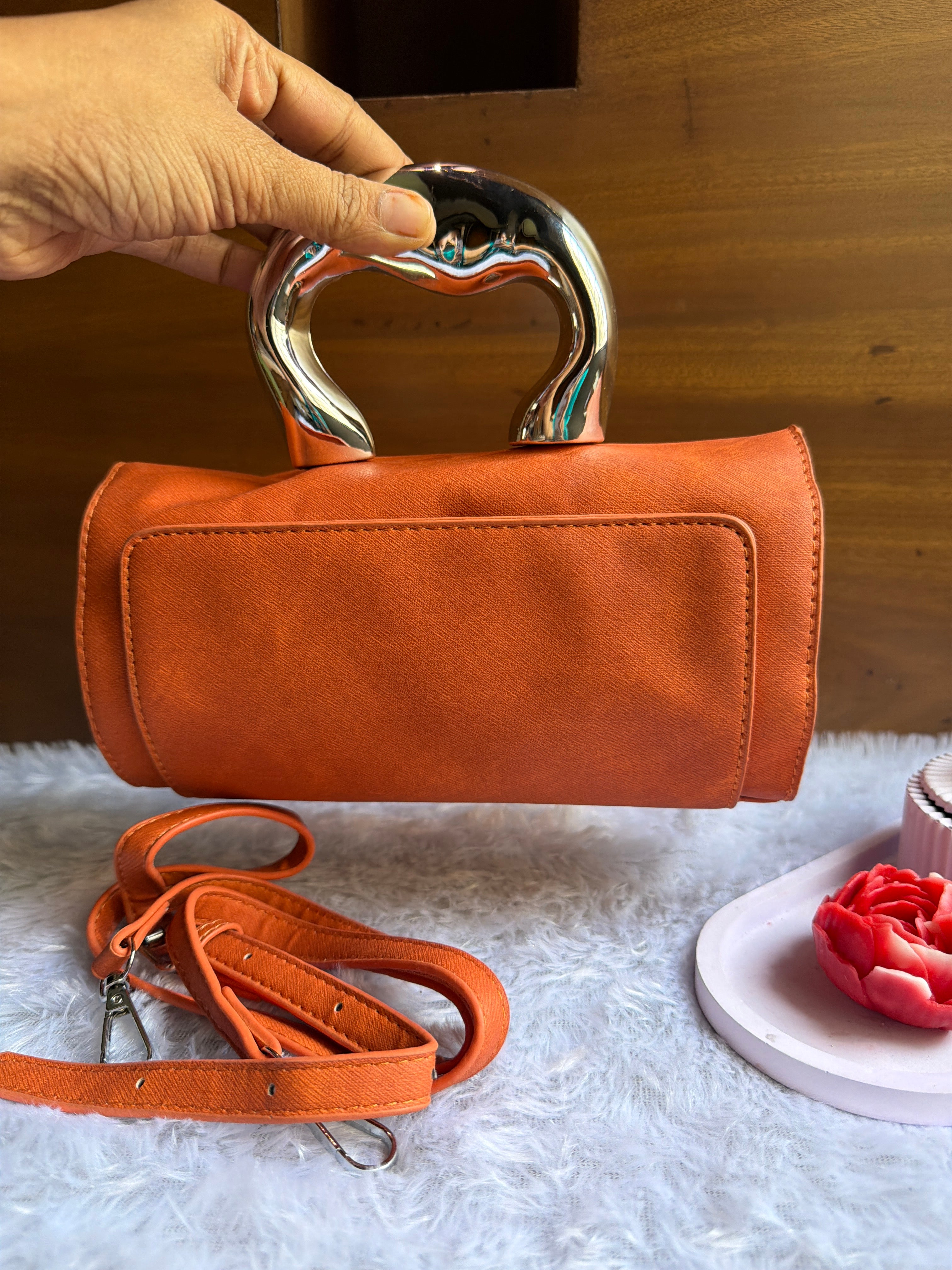 Orange Drip Handbag