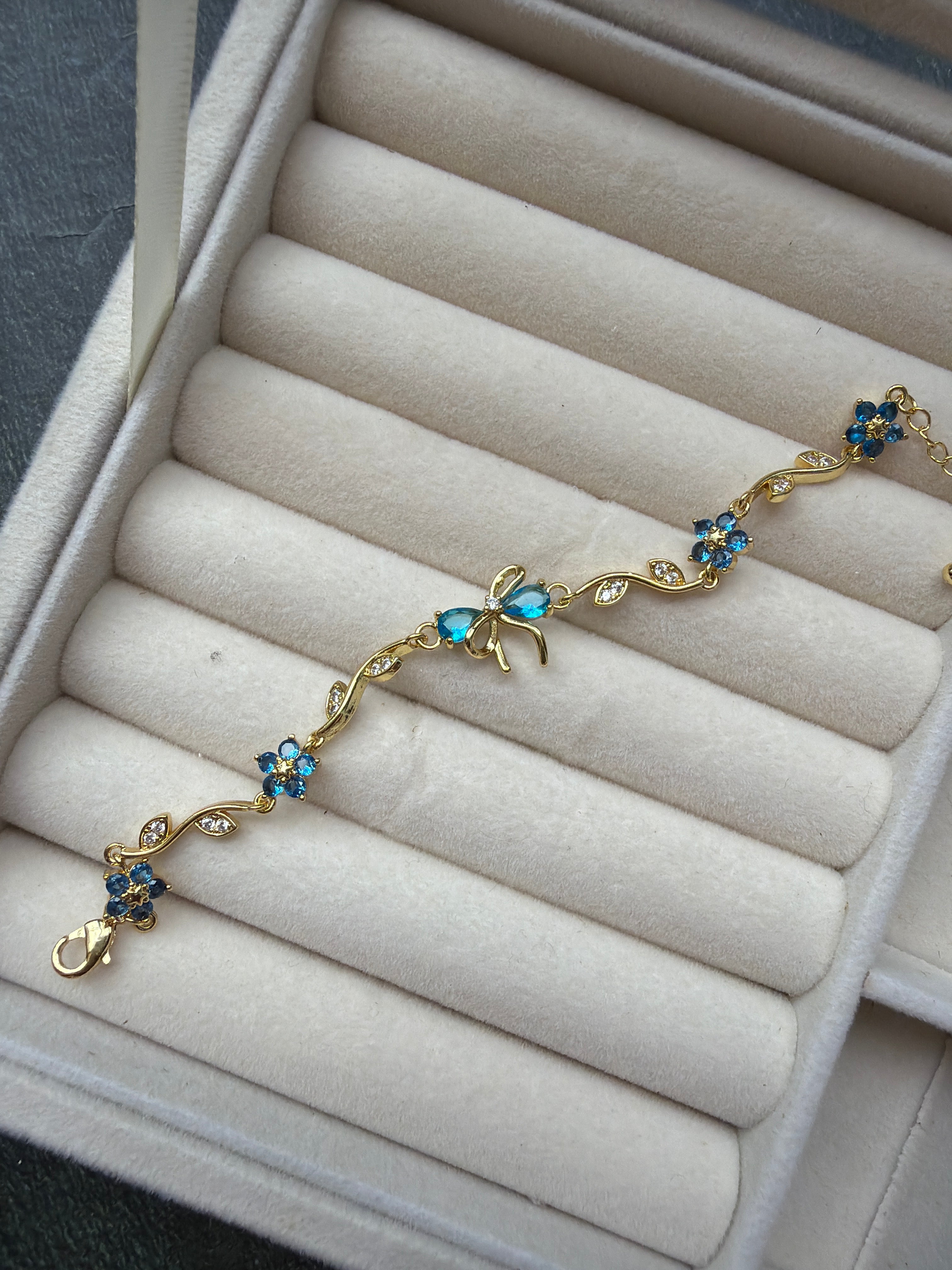 Blue Bow Bracelet