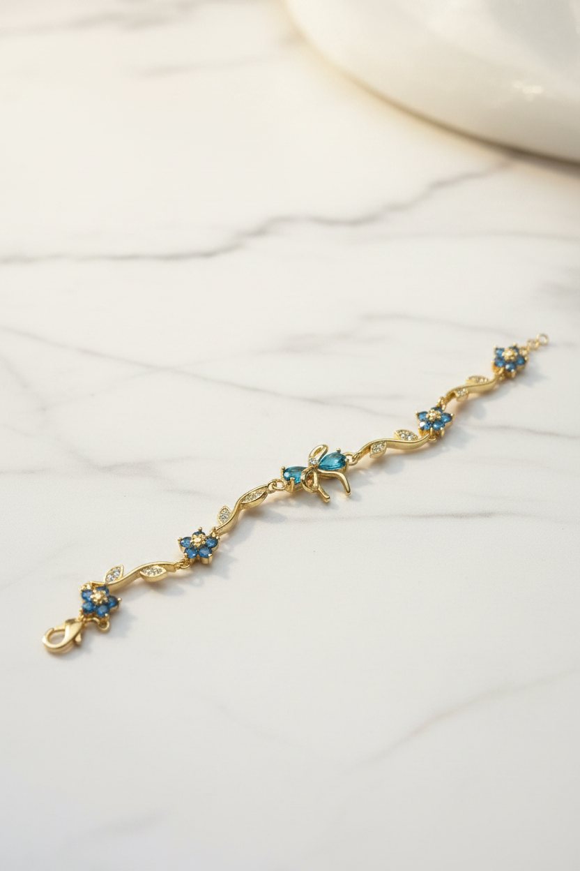 Blue Bow Bracelet