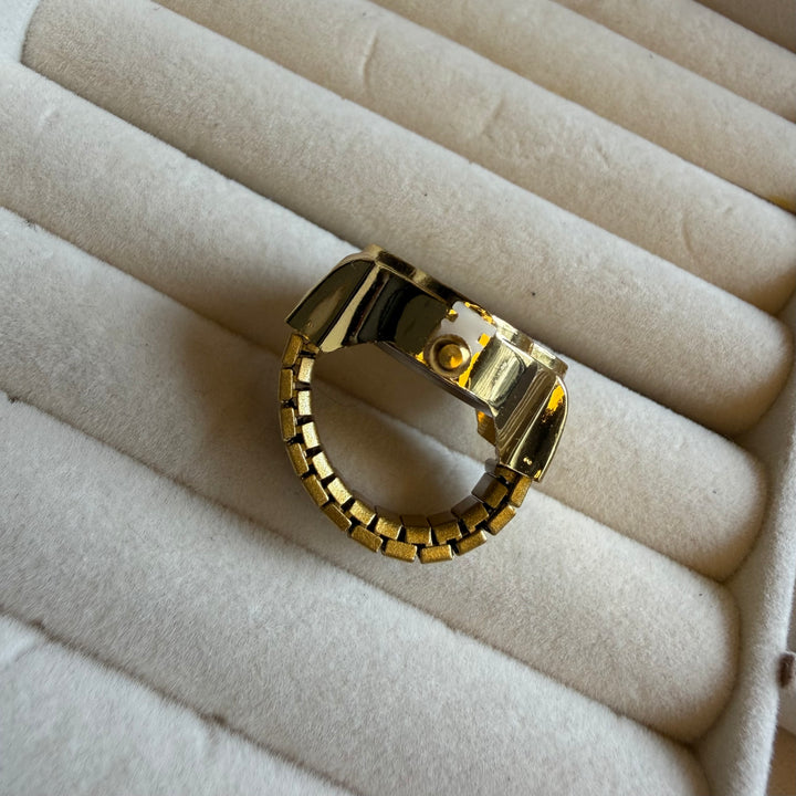 Golden Bloom Ring Watch