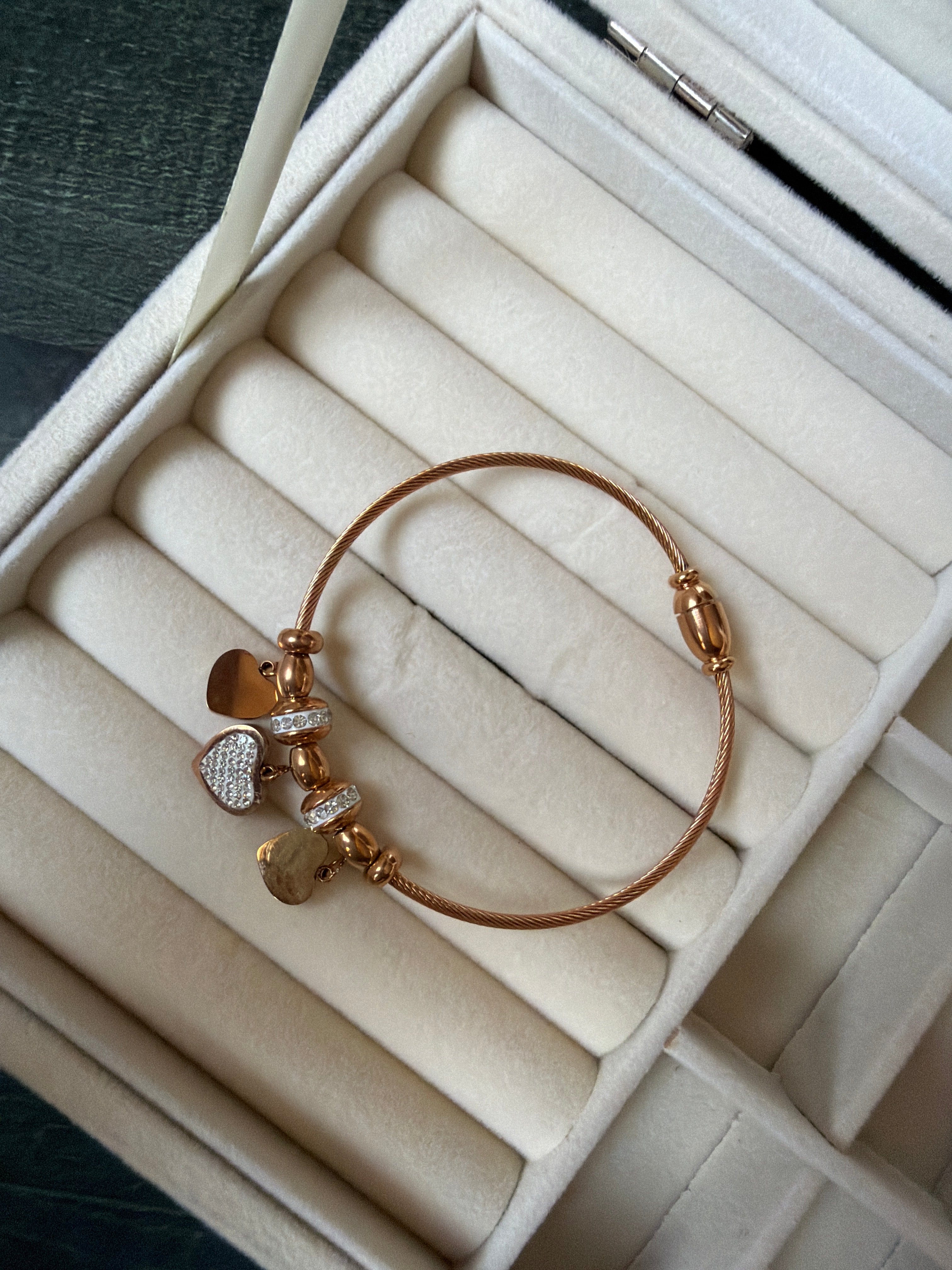 Heart Charm Rose Gold Bracelet