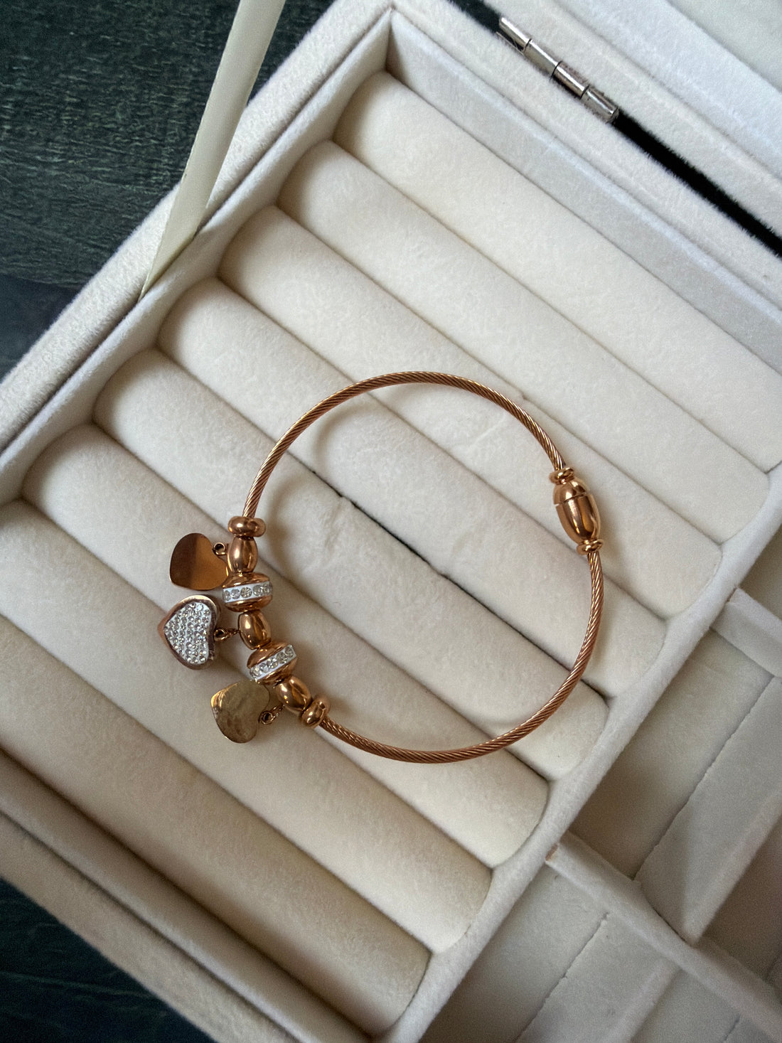 Heart Charm Rose Gold Bracelet