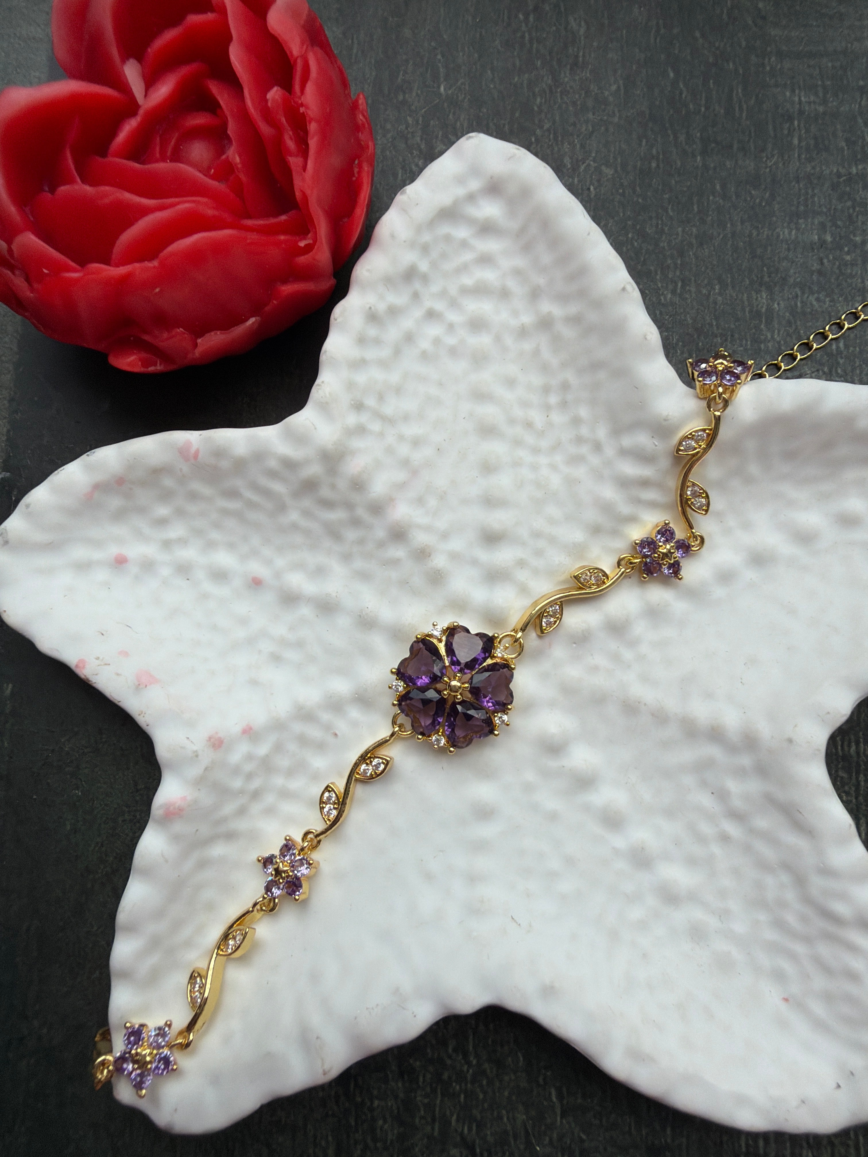 Purple Floral Bracelet