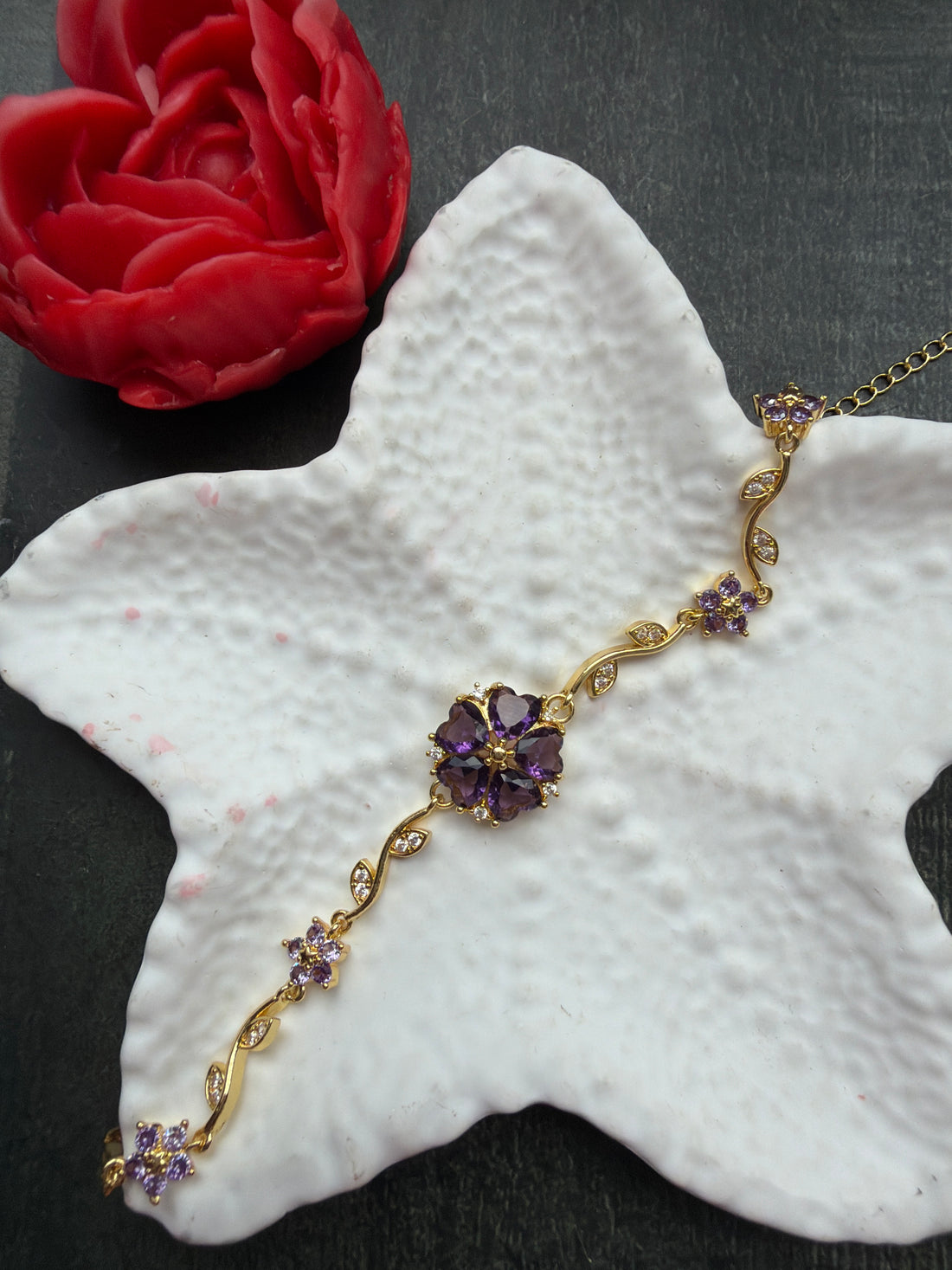 Purple Floral Bracelet