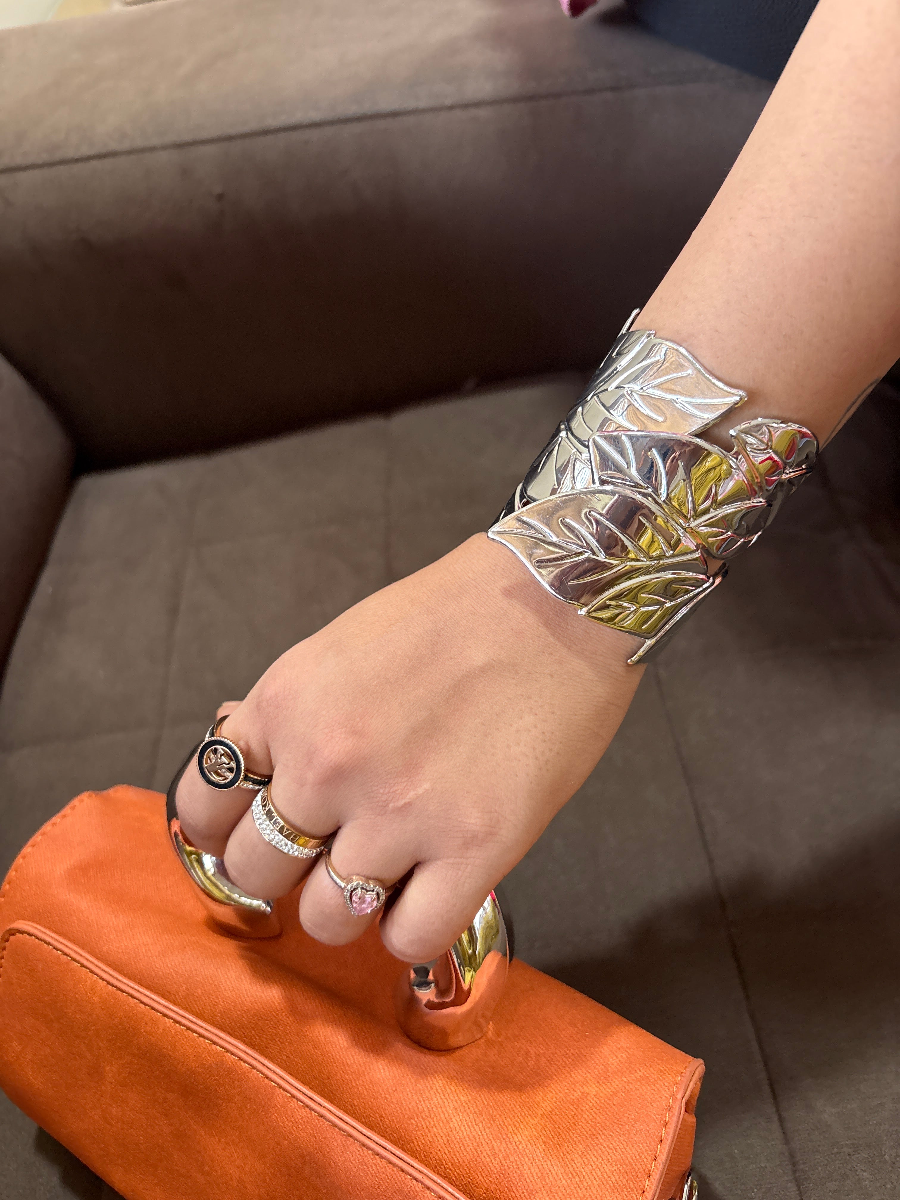 Silver Leaves Handcuff