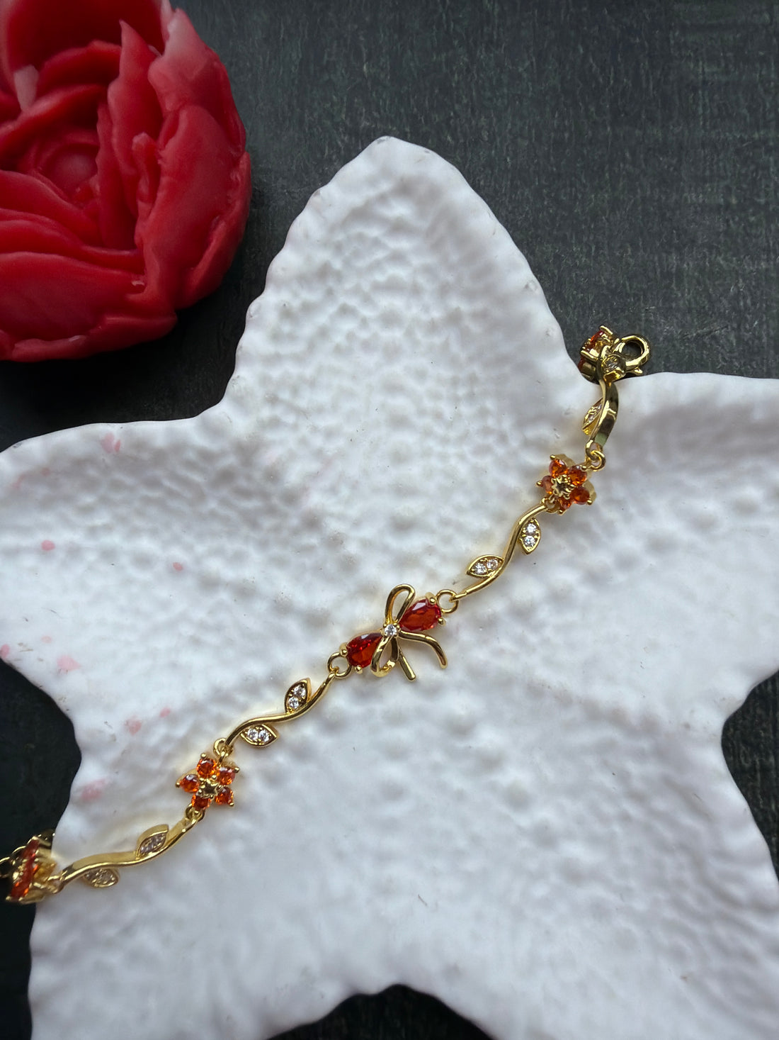 Orange Bow Bracelet