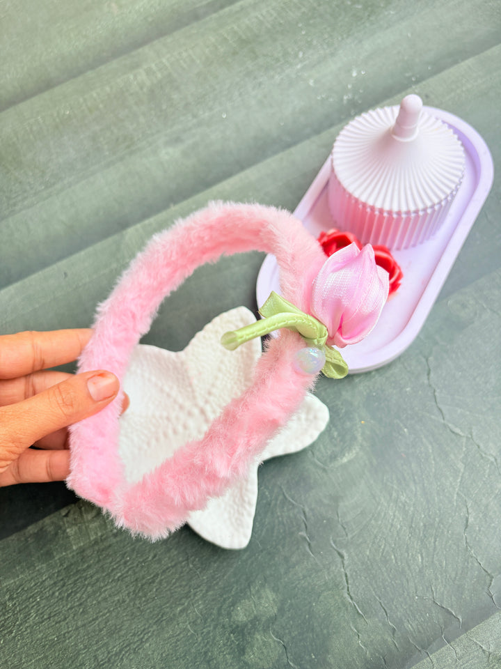 Tulip Bow Hairpin Pink