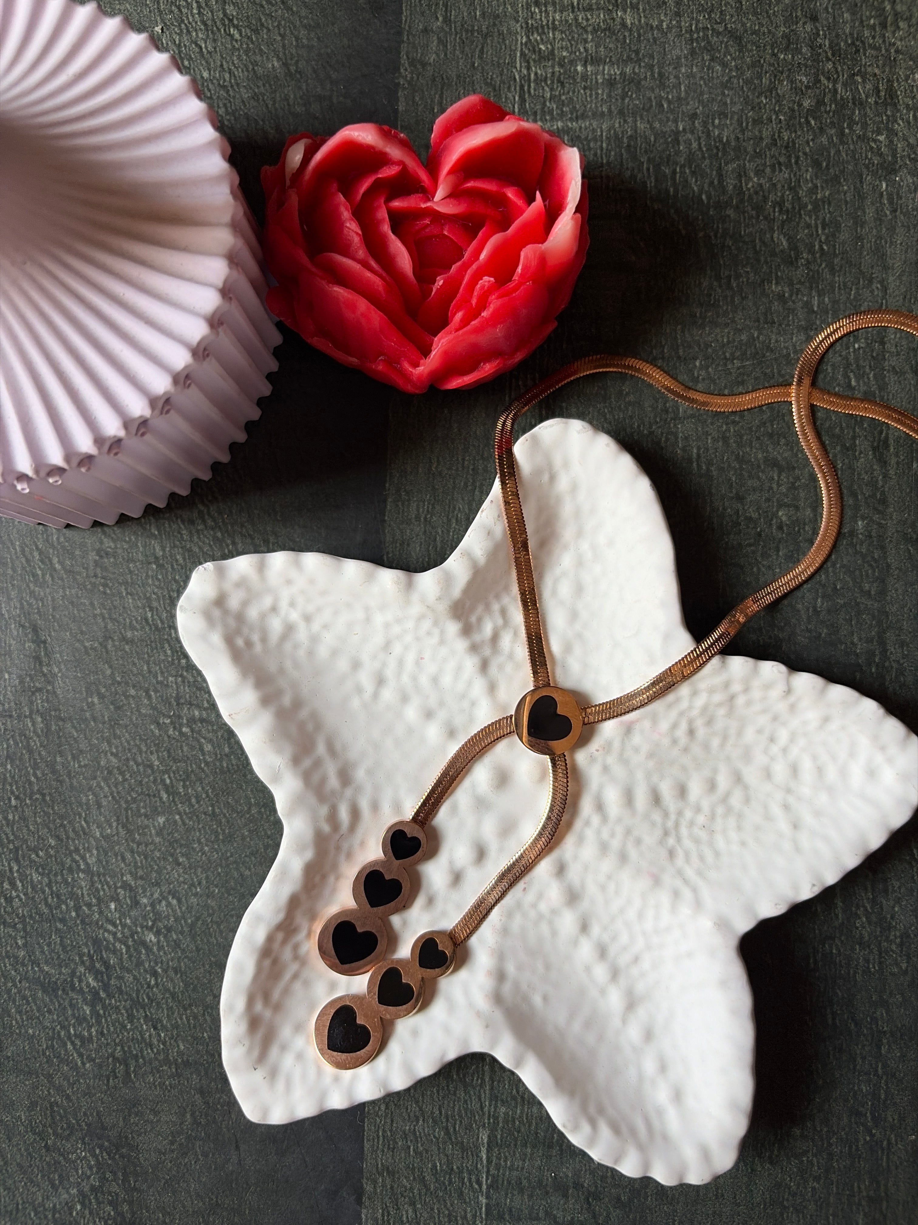 Midnight Heart Drop Necklace