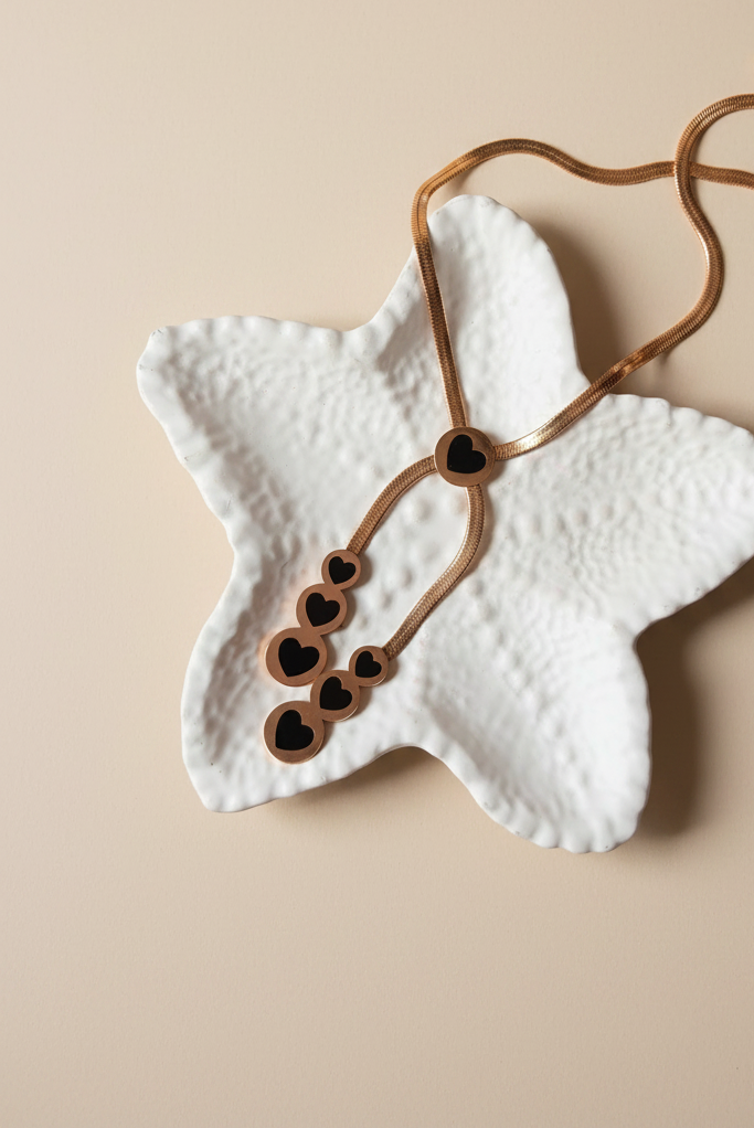 Midnight Heart Drop Necklace