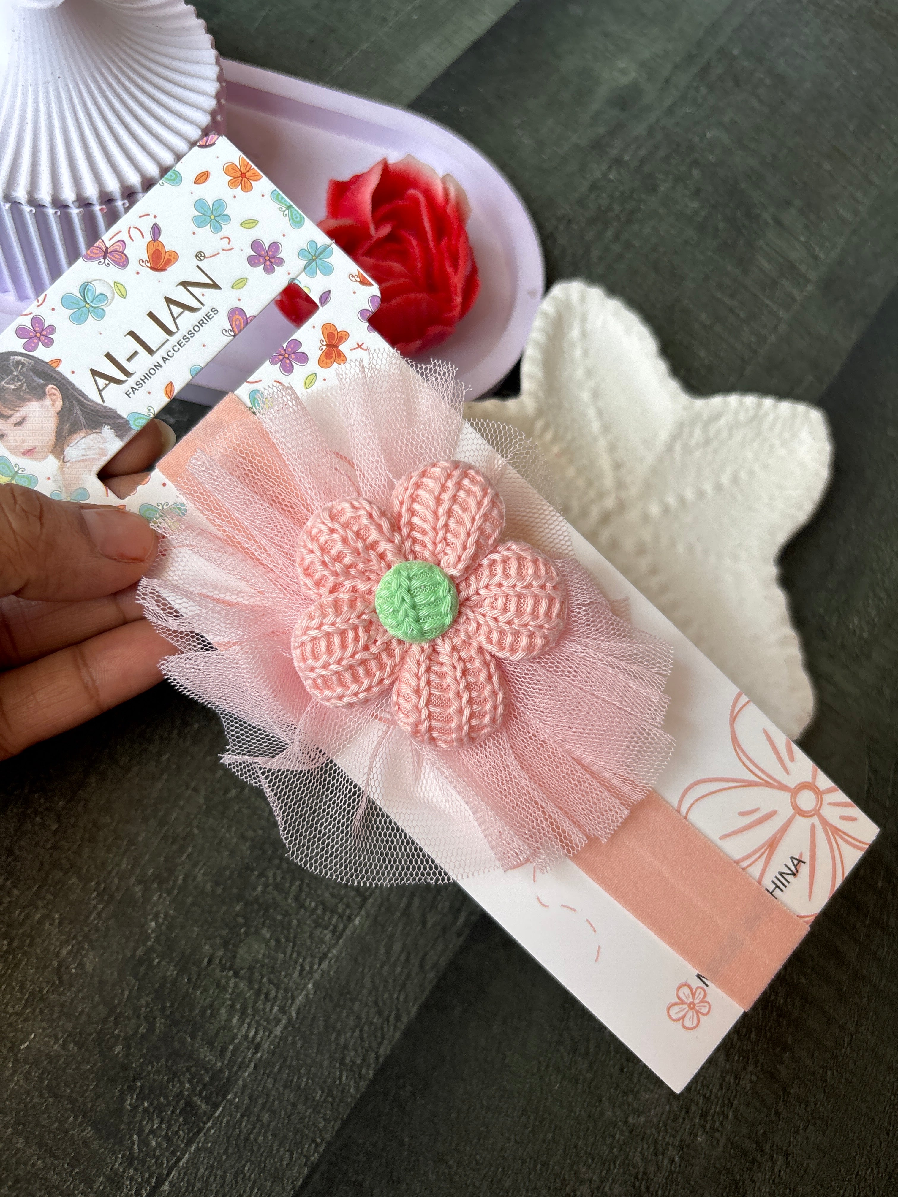 Floral Princess Hairband Baby Pink