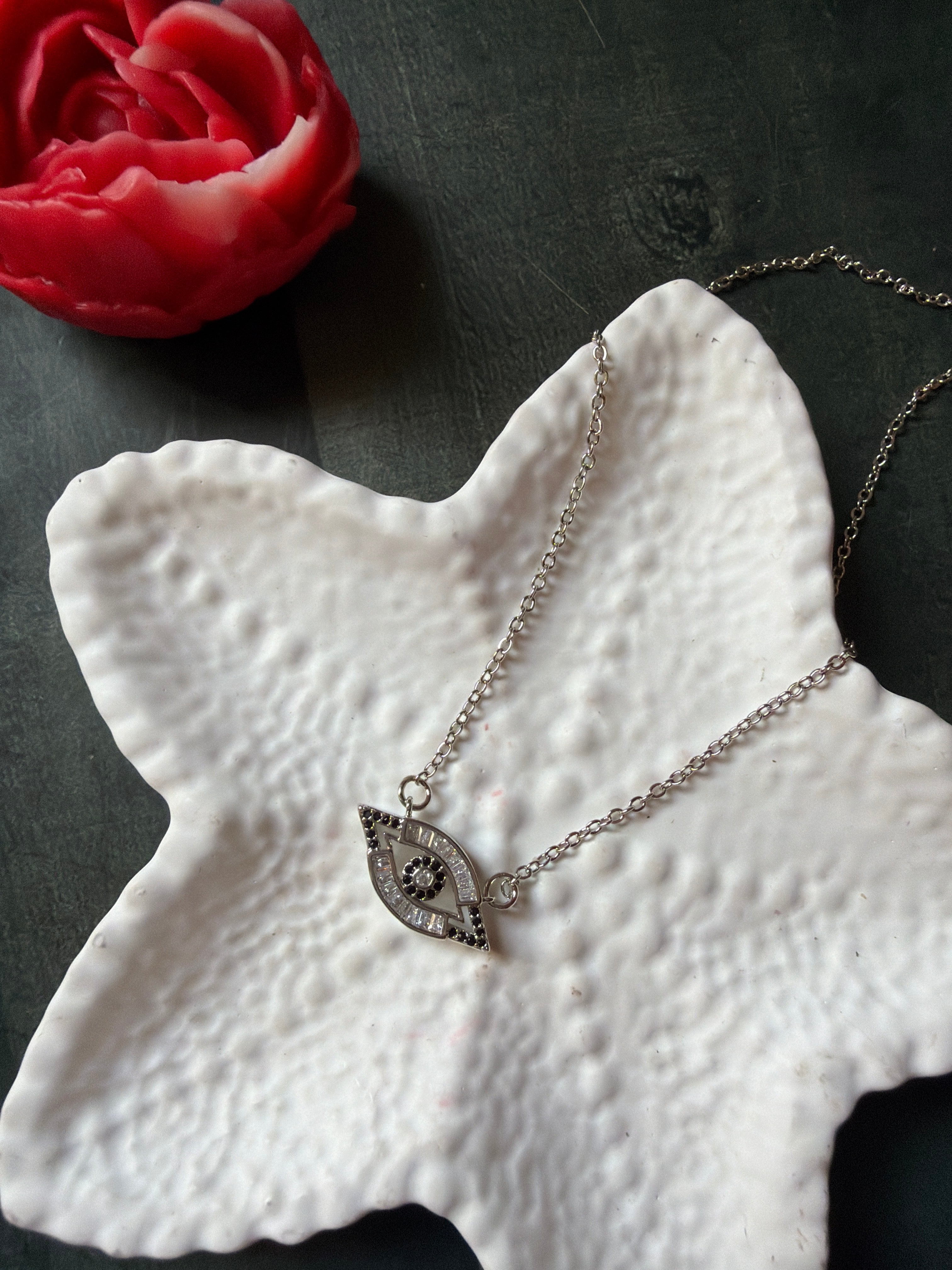 Silver Evil Eye Necklace