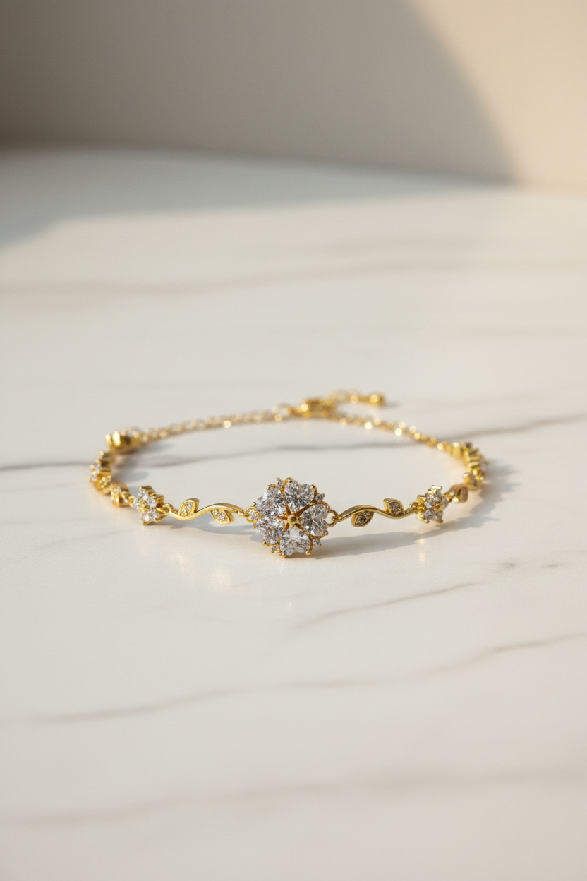 White Floral Bracelet