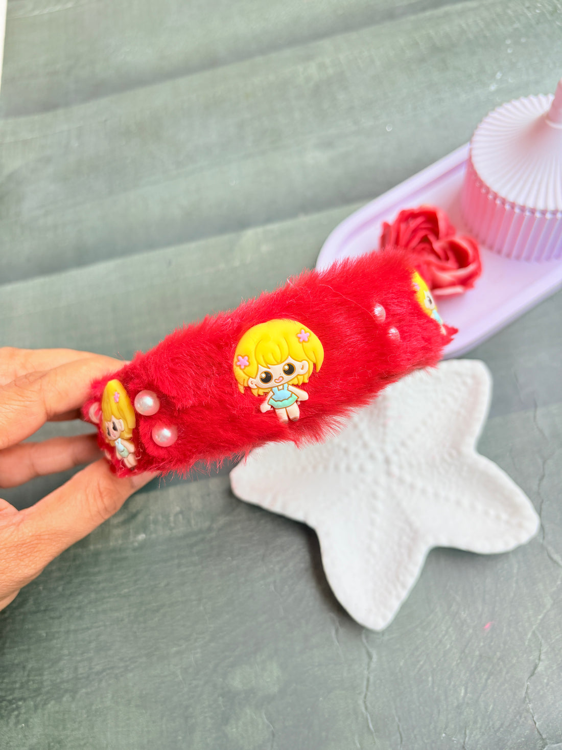 Mini Glam Hairpin Red