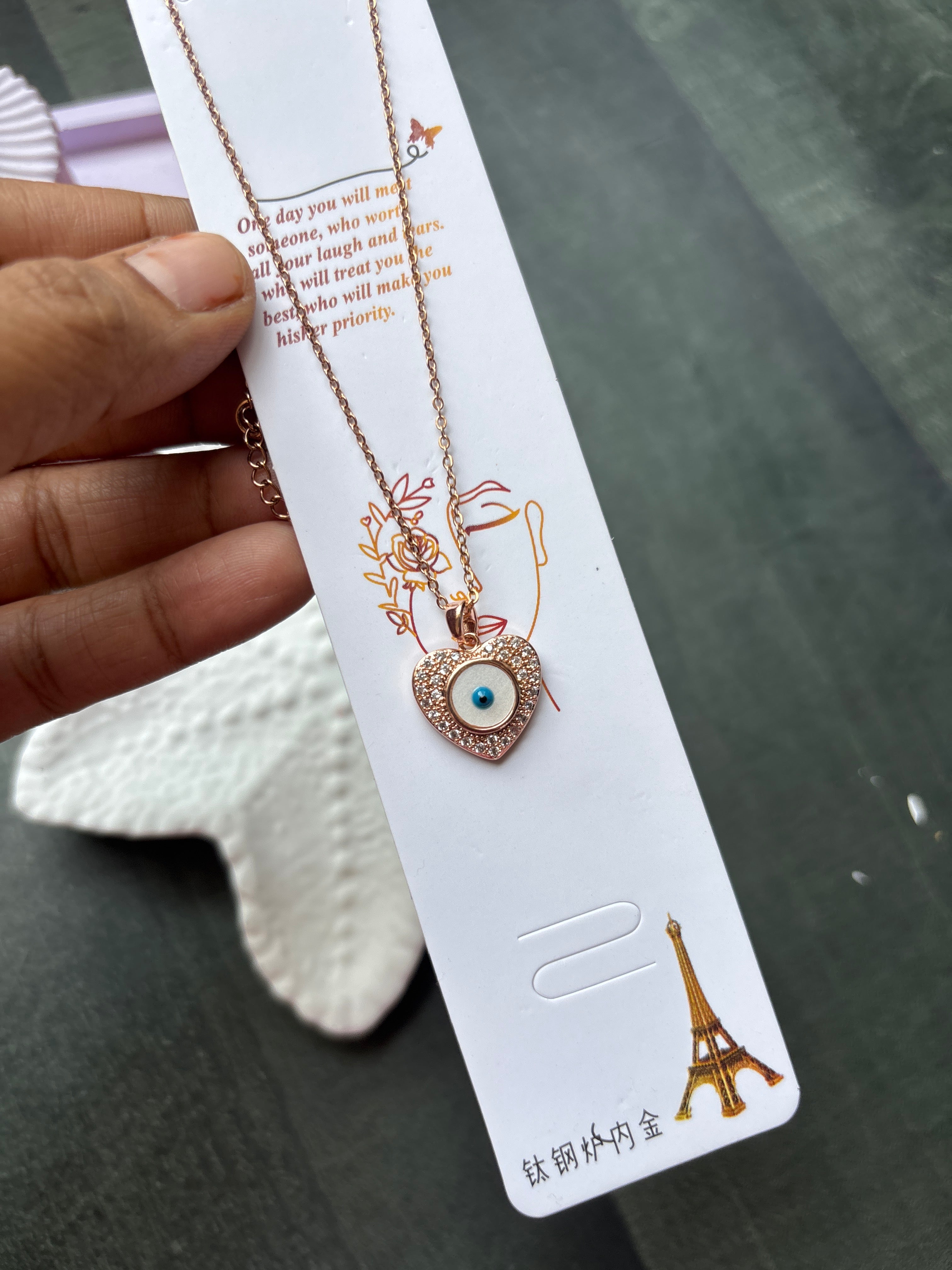Evil eye Heart Necklace