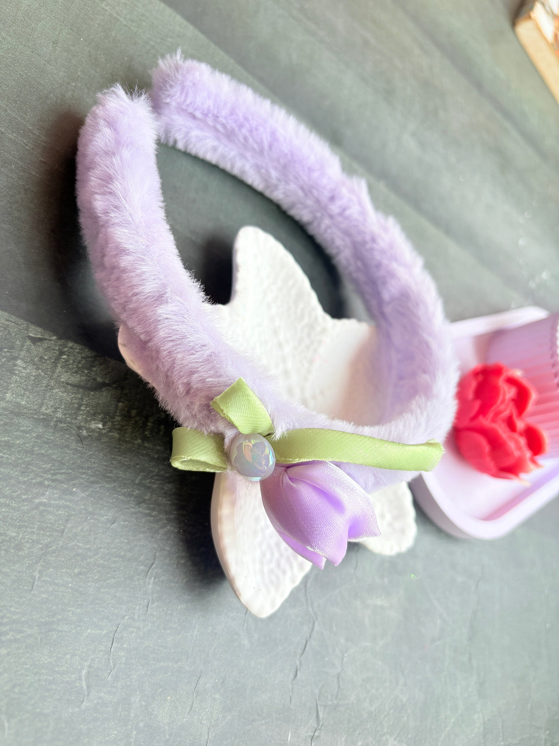 Tulip Bow Hairpin Purple