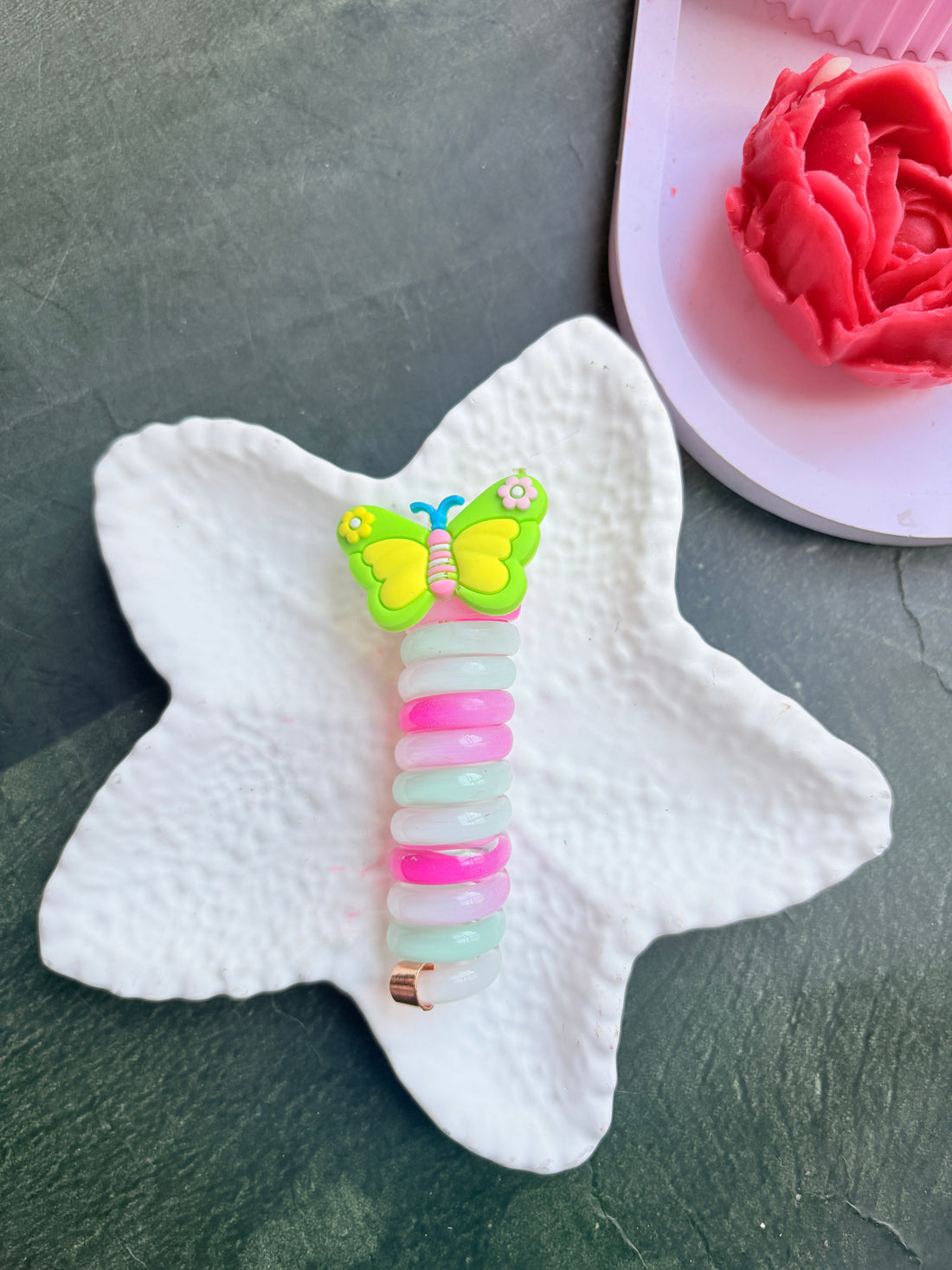Spider Hair Braiding Clip Butterfly Green