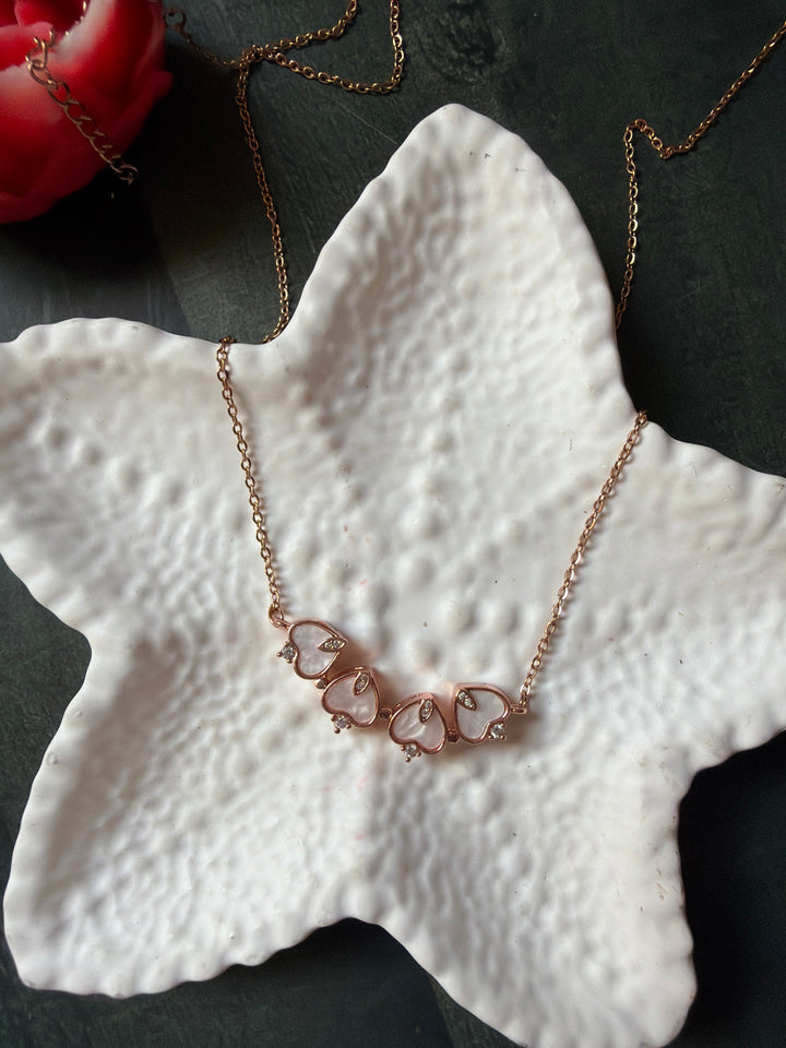 Floral Heart Folding Necklace