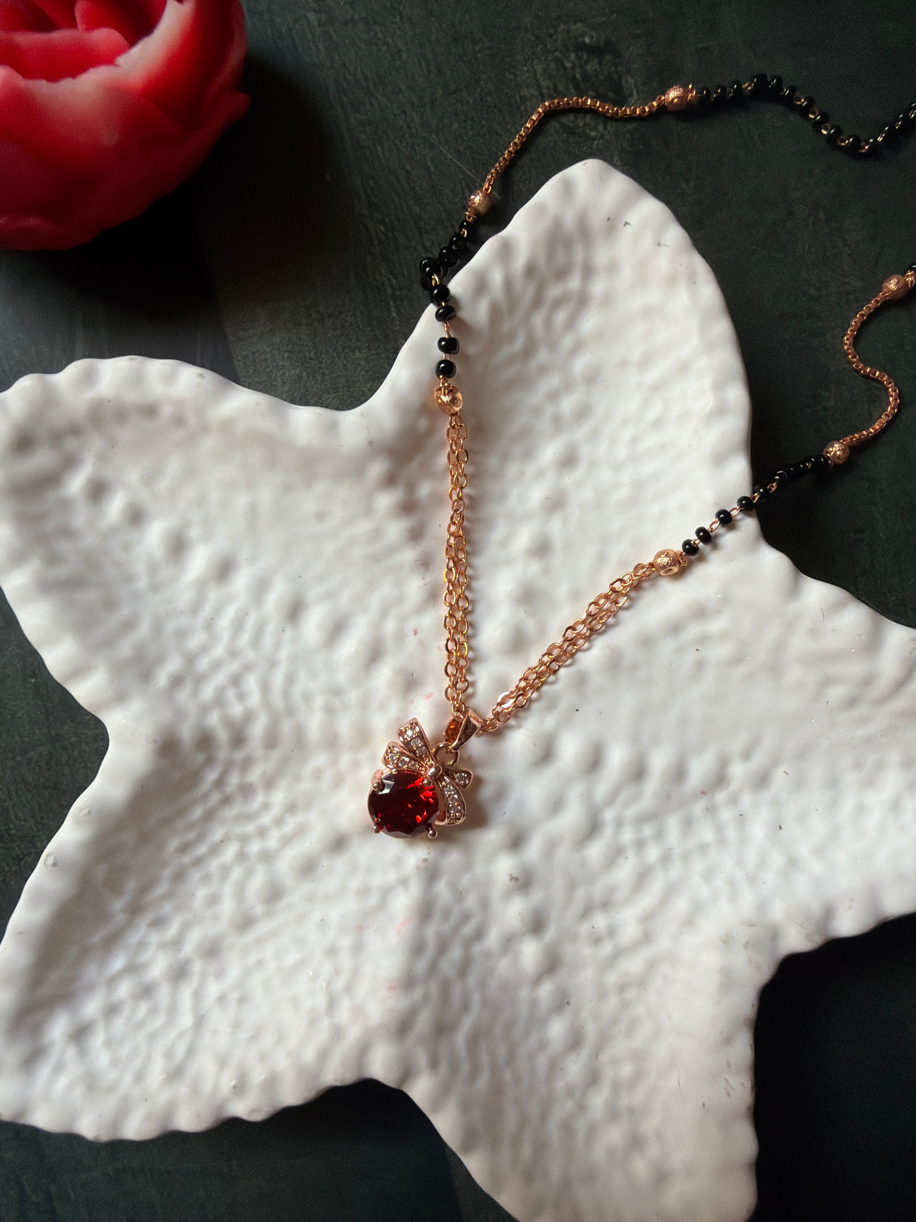 Cherry Red Mangalsutra