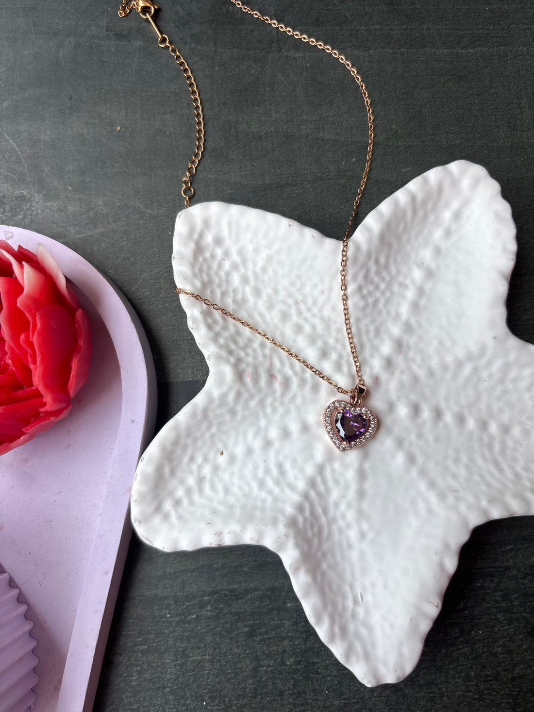 Lavender Heart Necklace