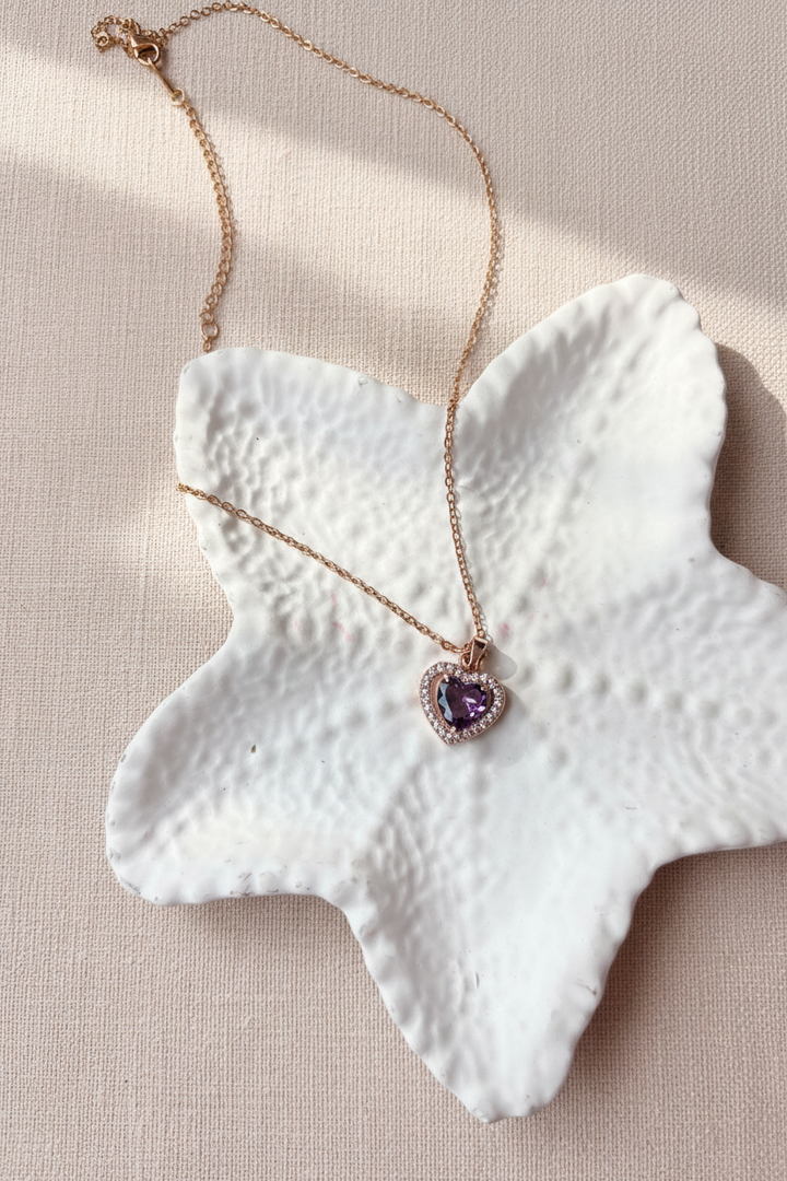 Lavender Heart Necklace