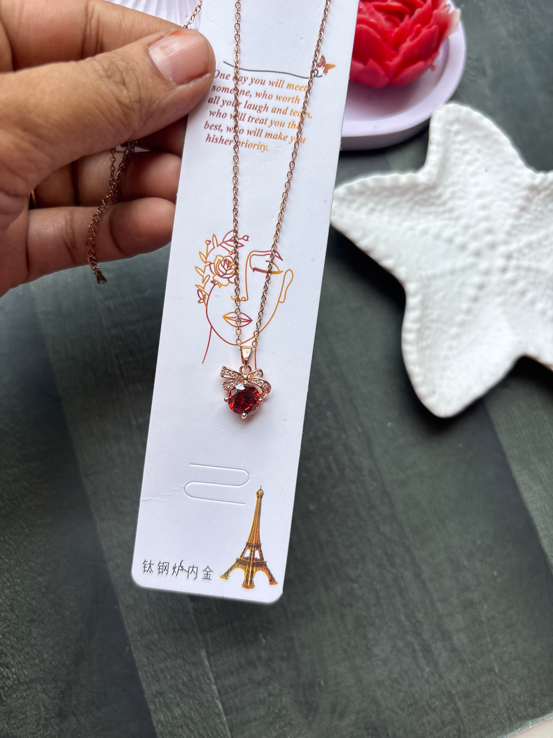 Crystal Bow Necklace