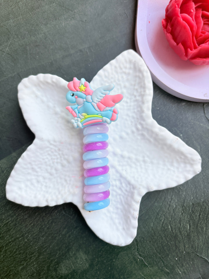 Spider Hair Braiding Clip Unicorn Blue