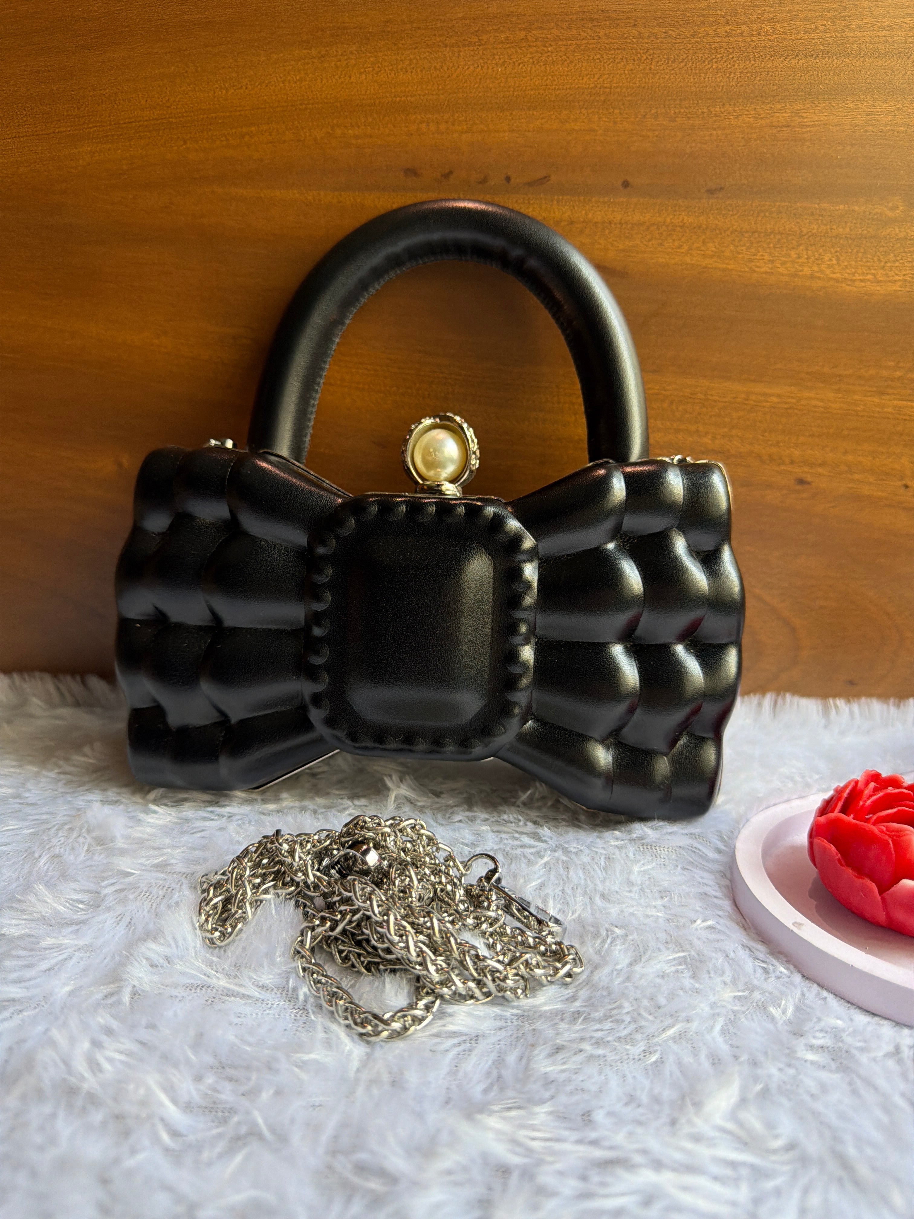 Midnight Bow Handbag