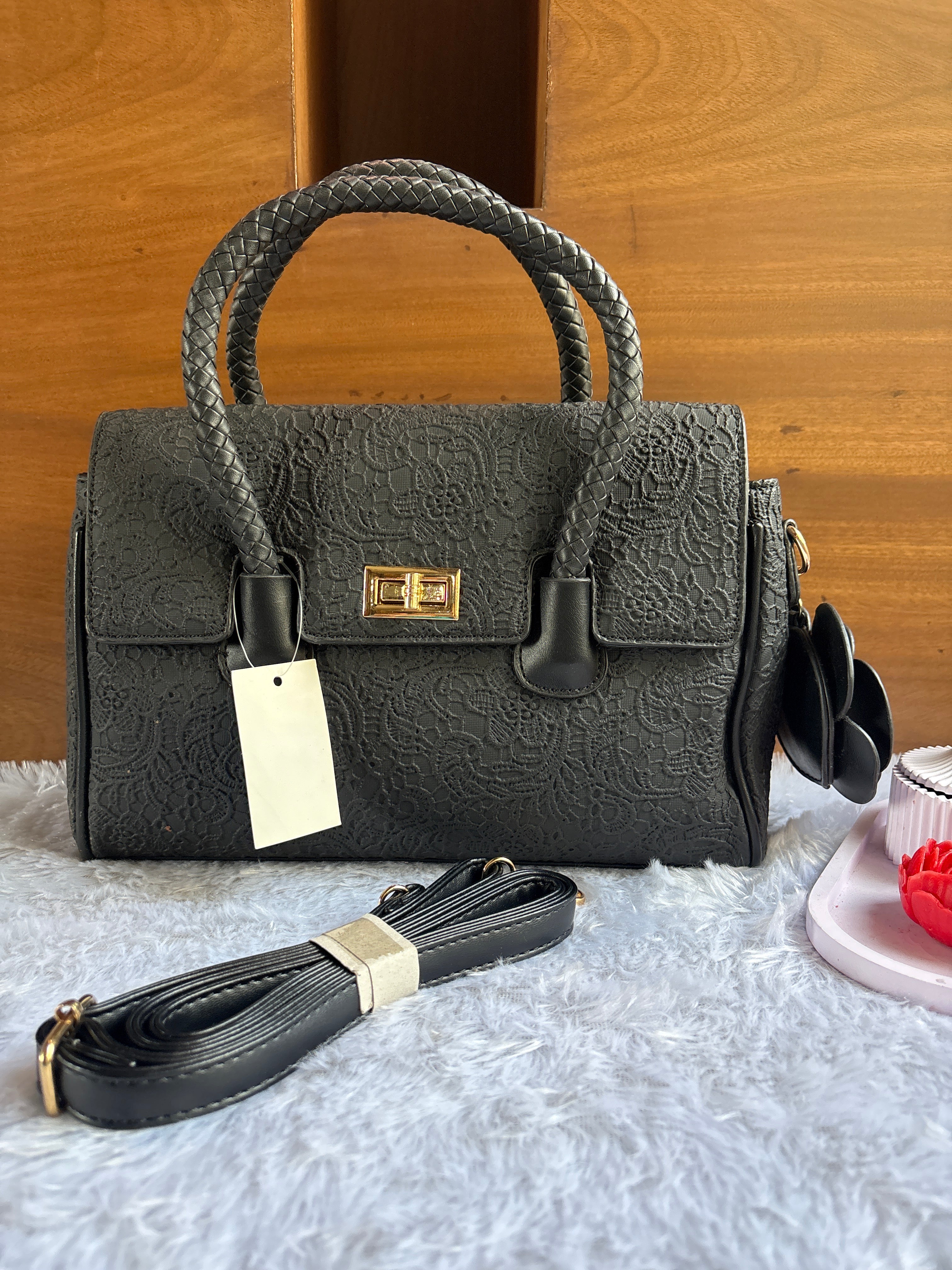 Midnight Flora Premium Handbag