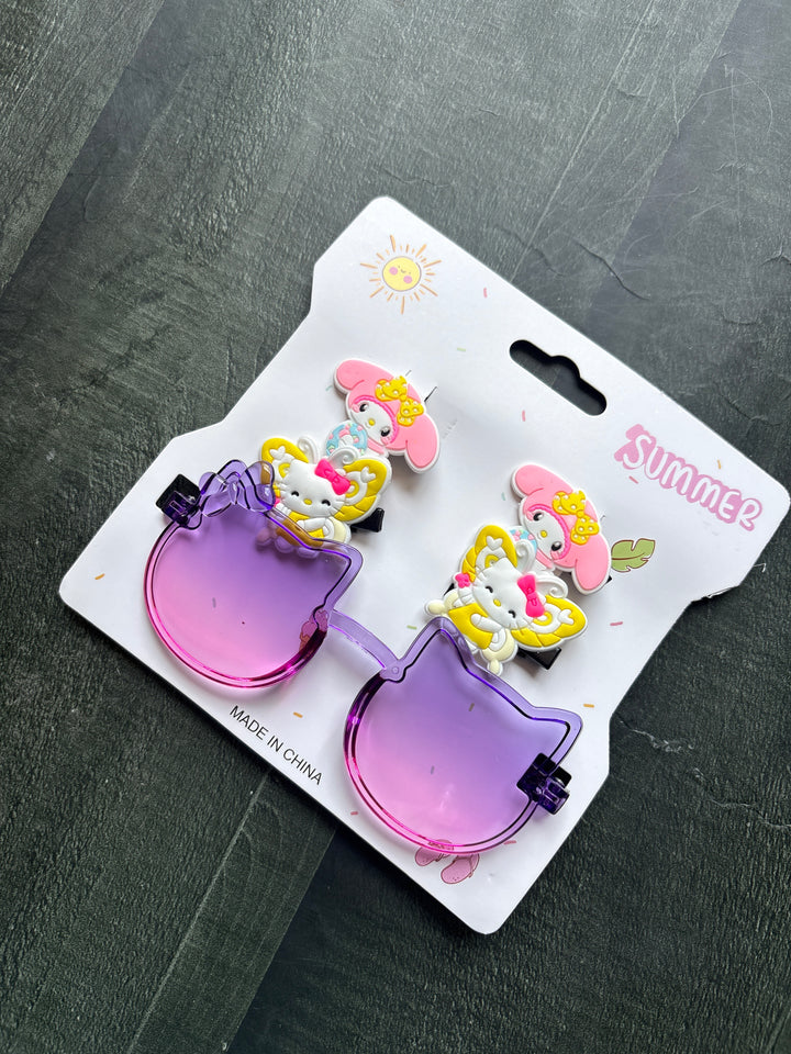 Kitty Sunglasses & Hairclip Set