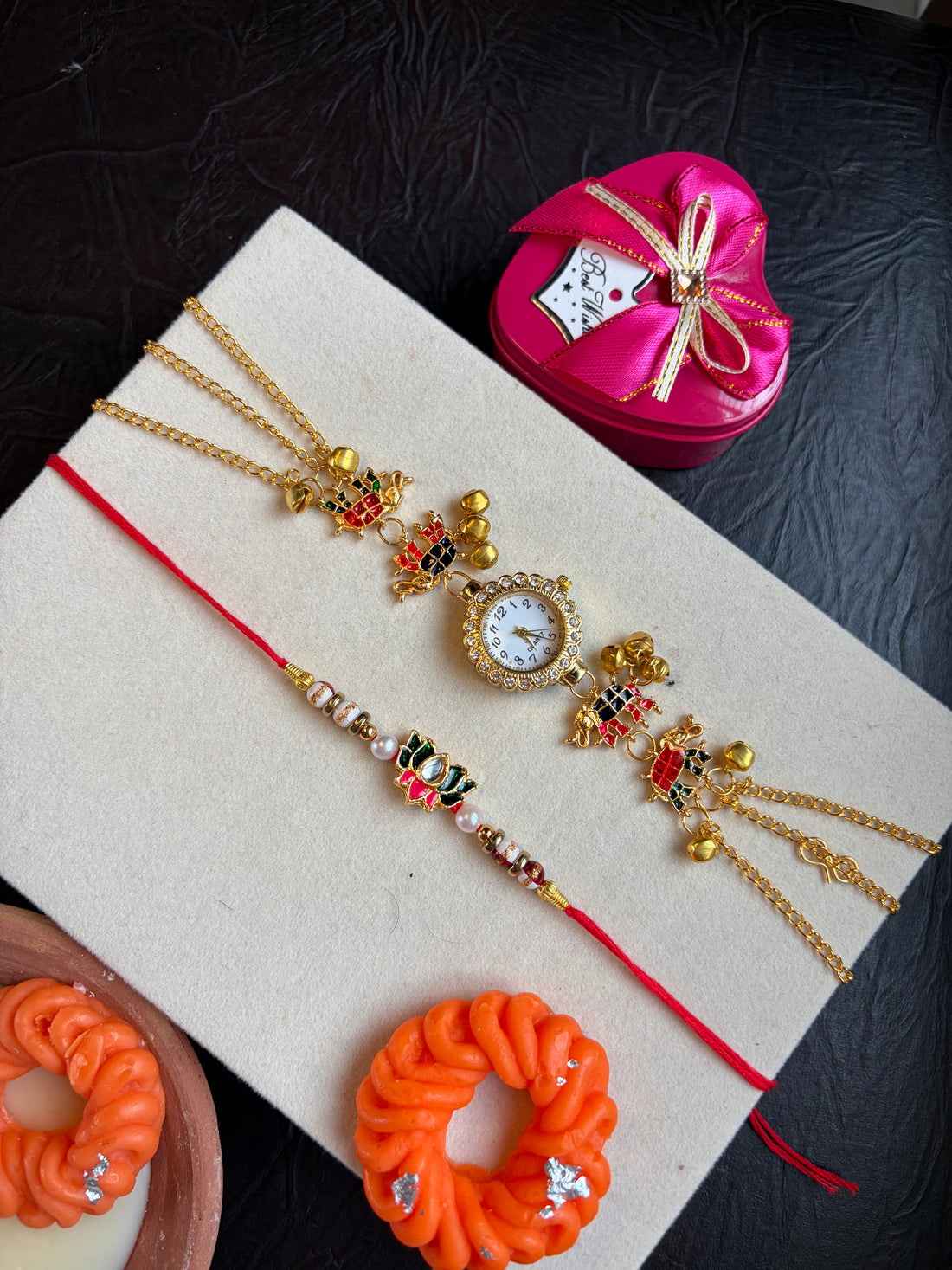 Shahi Elley Rakhi Combo with Kashmiri Watch