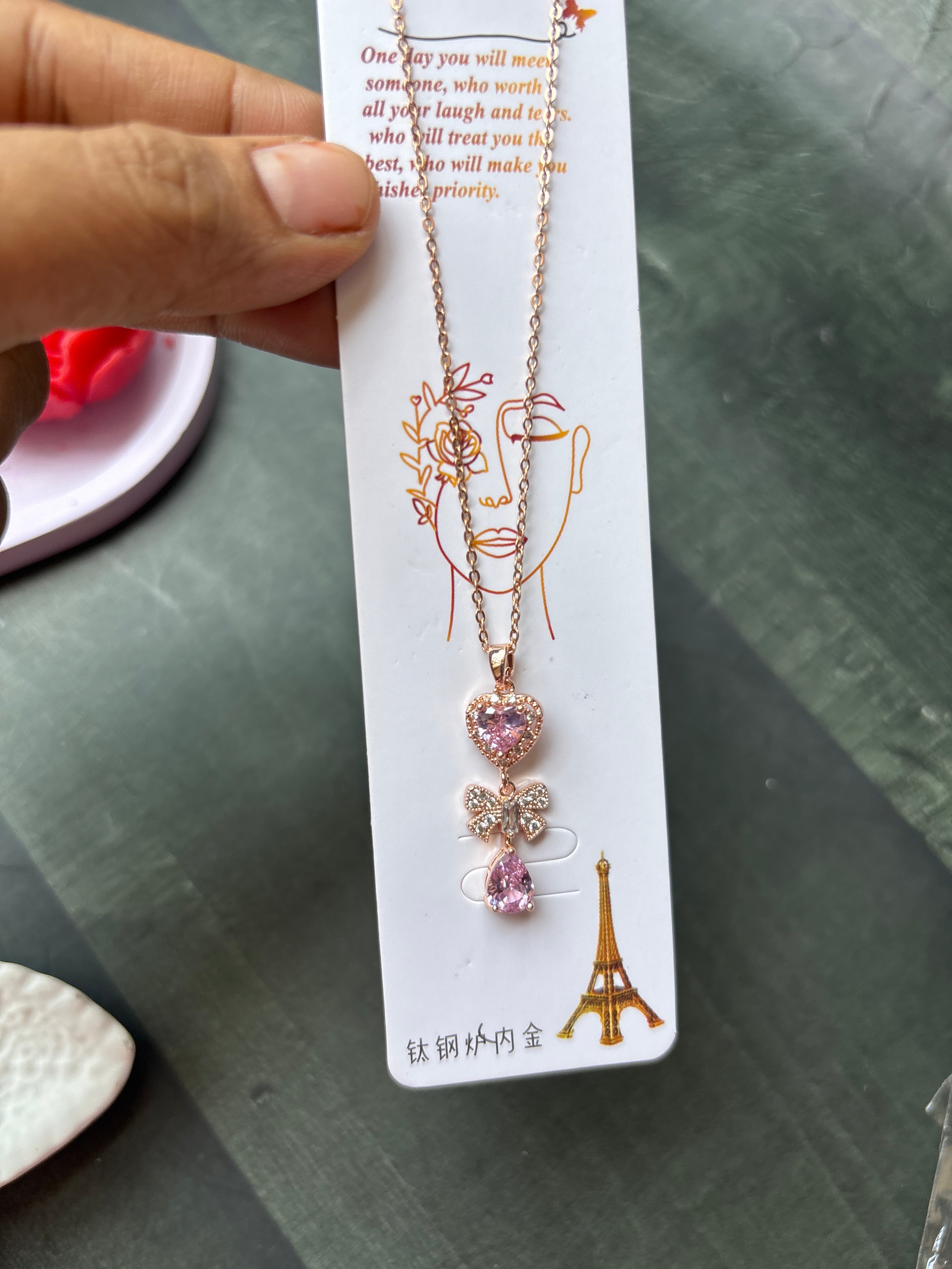 Heart Bow Necklace