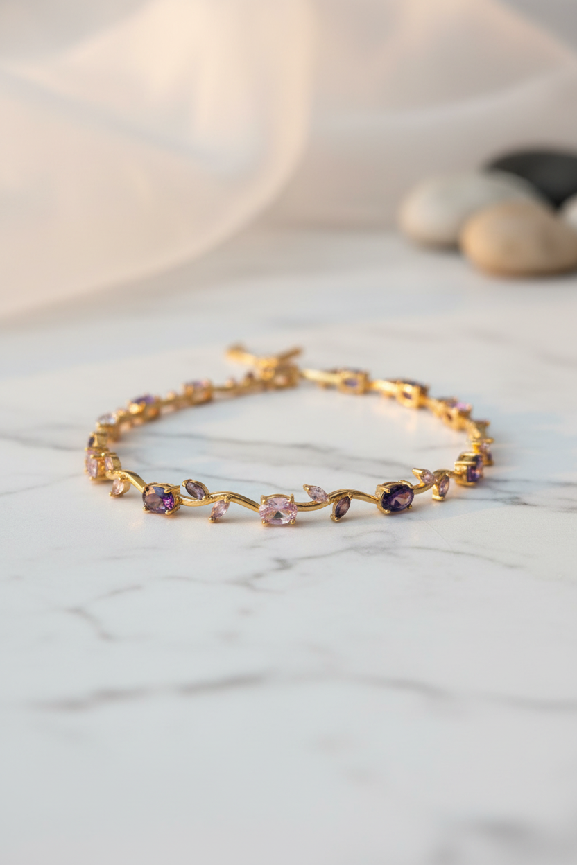 Pink & Purple Tulip Bracelet