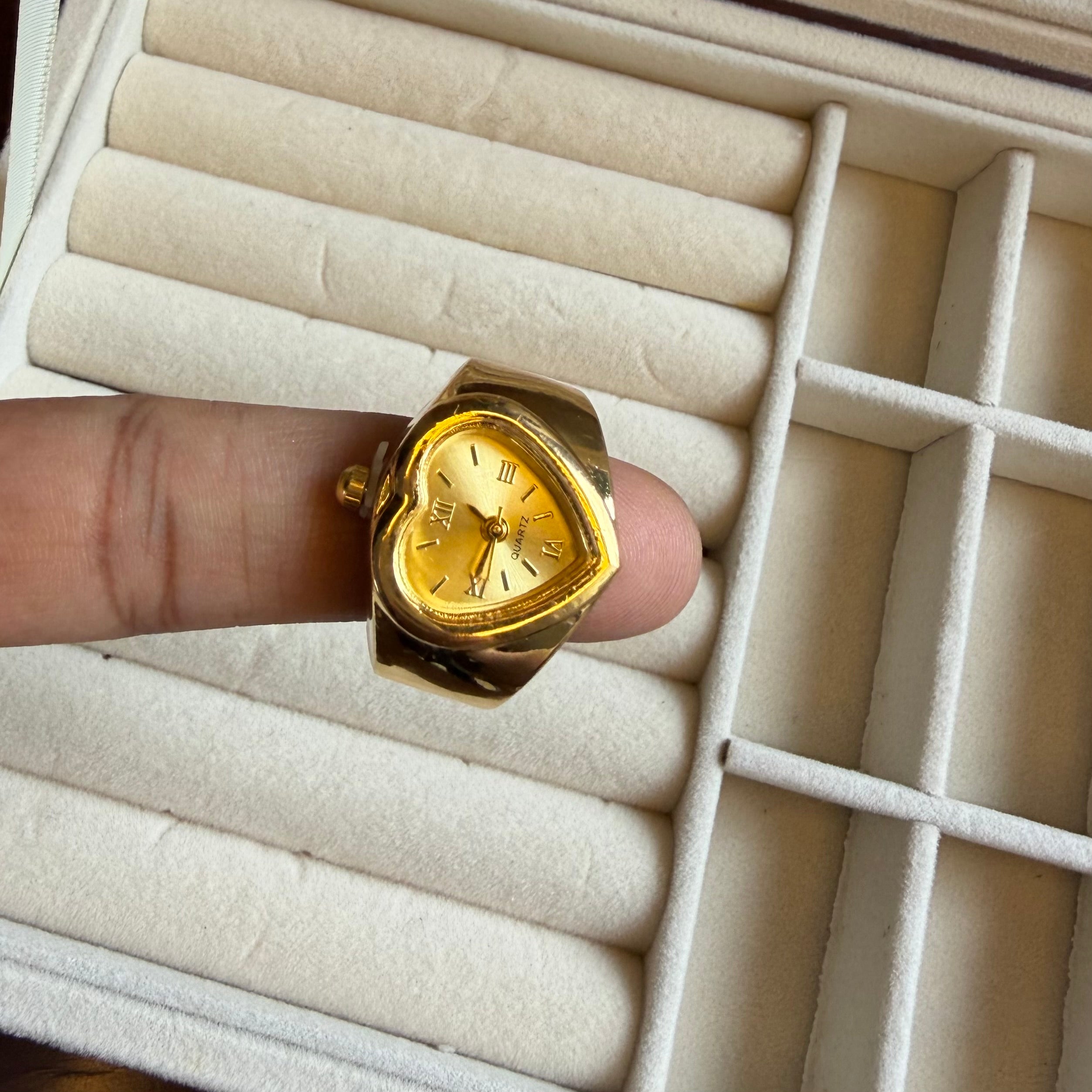 Heart of Gold Ring Watch