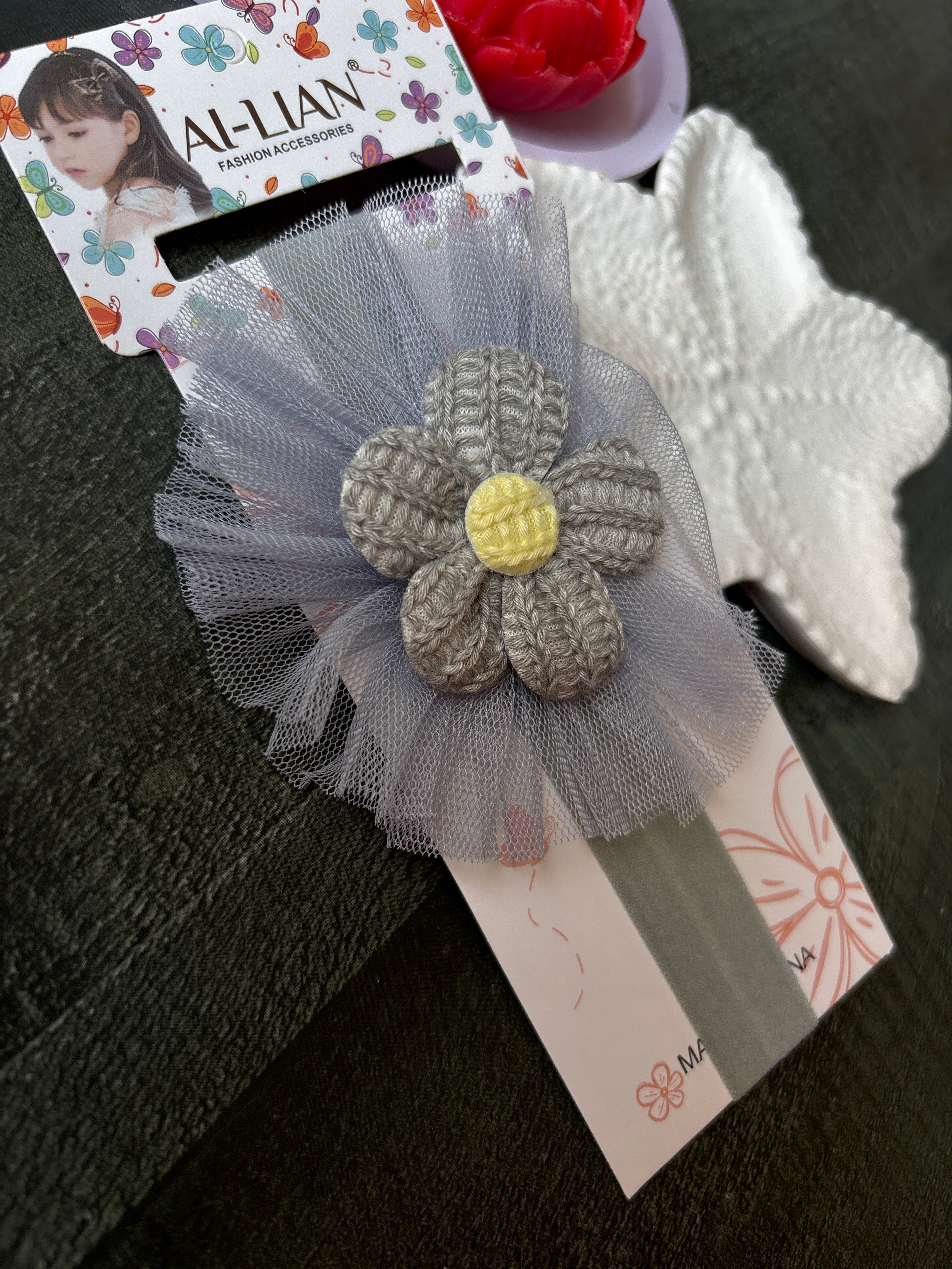 Floral Princess Hairband Grey