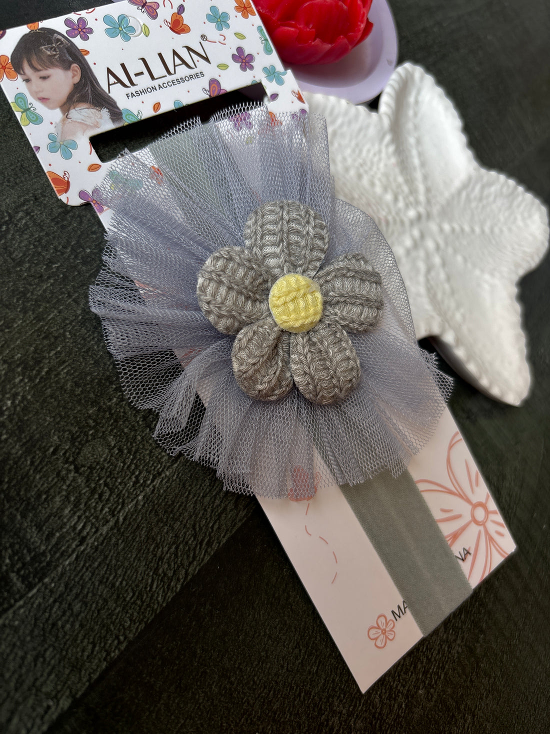 Floral Princess Hairband Grey
