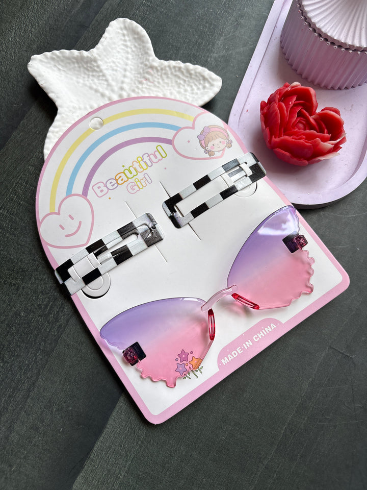 Butterfly Sunglasses & Hairclip Set