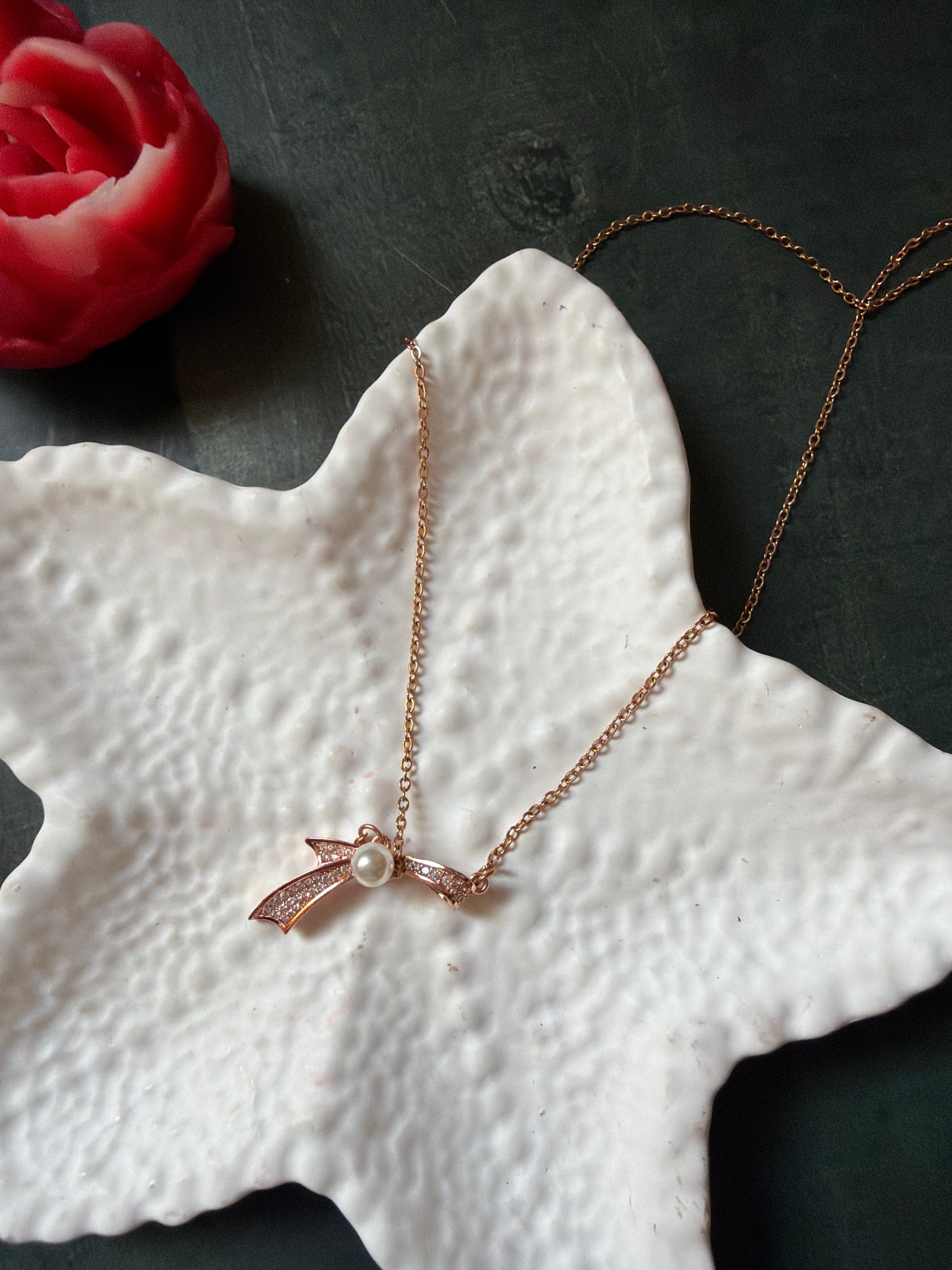 Pearl Bow Necklaces