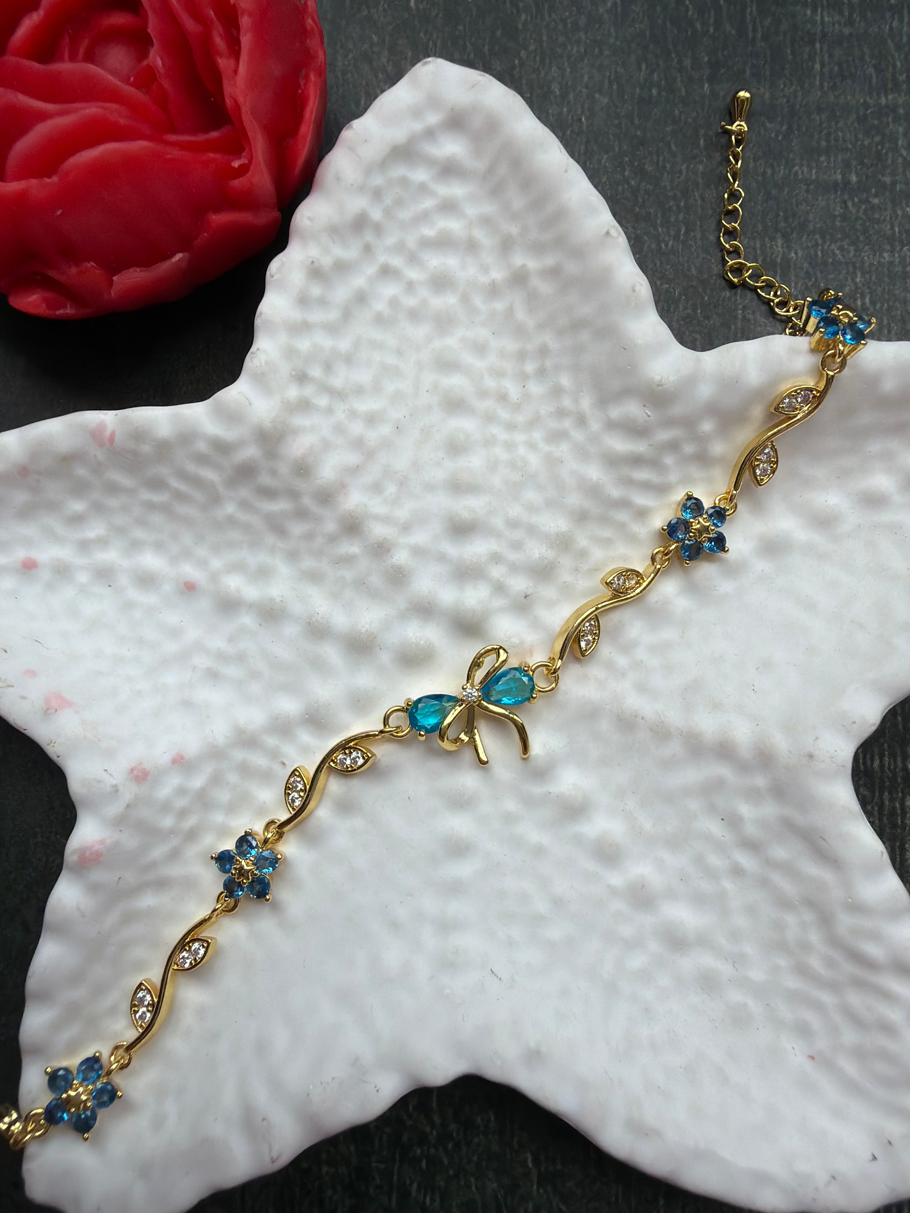 Blue Bow Bracelet